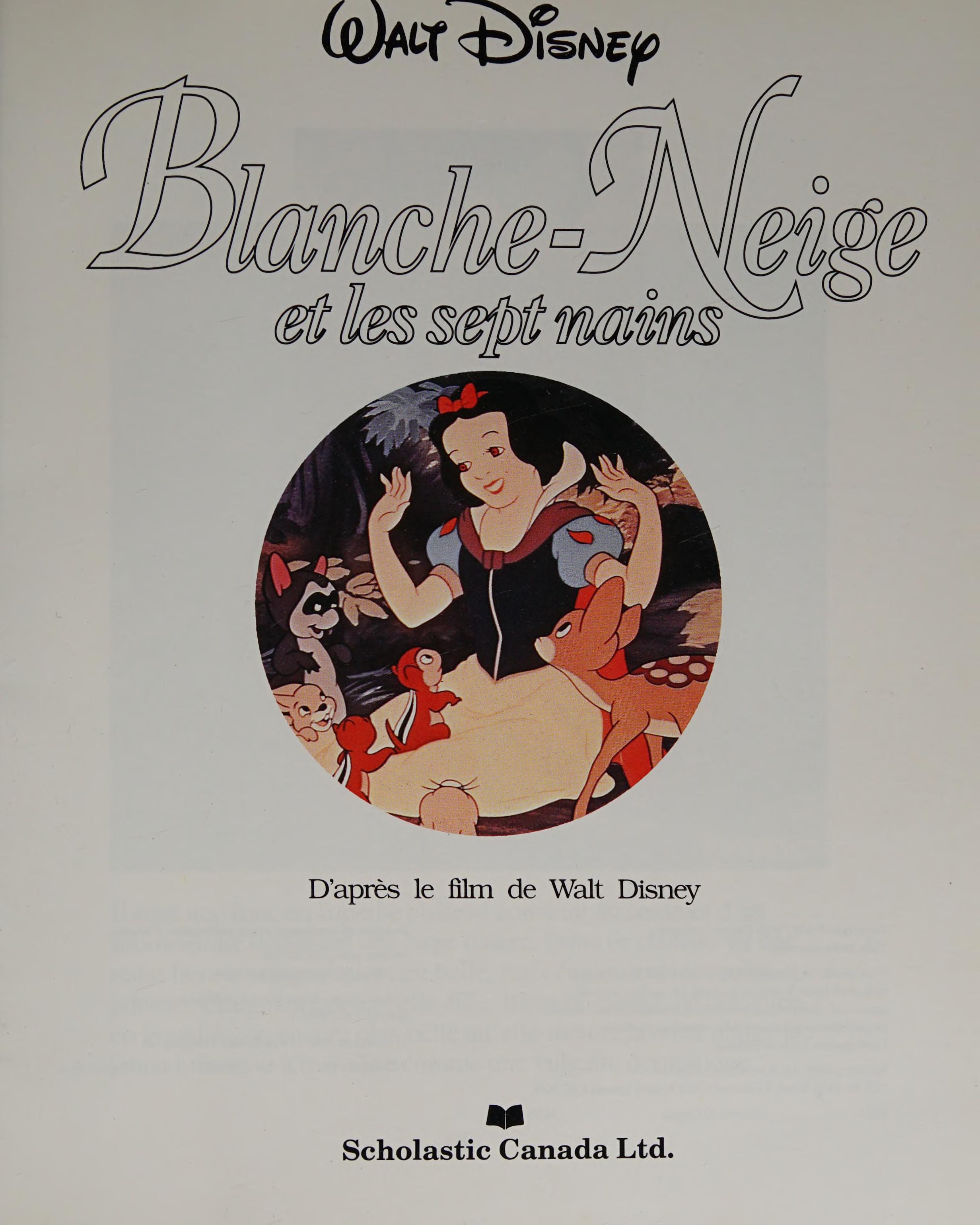Walt Disney Blanche-Neige Et les Sept Nains - Snow White and the Seven Dwarfs - French