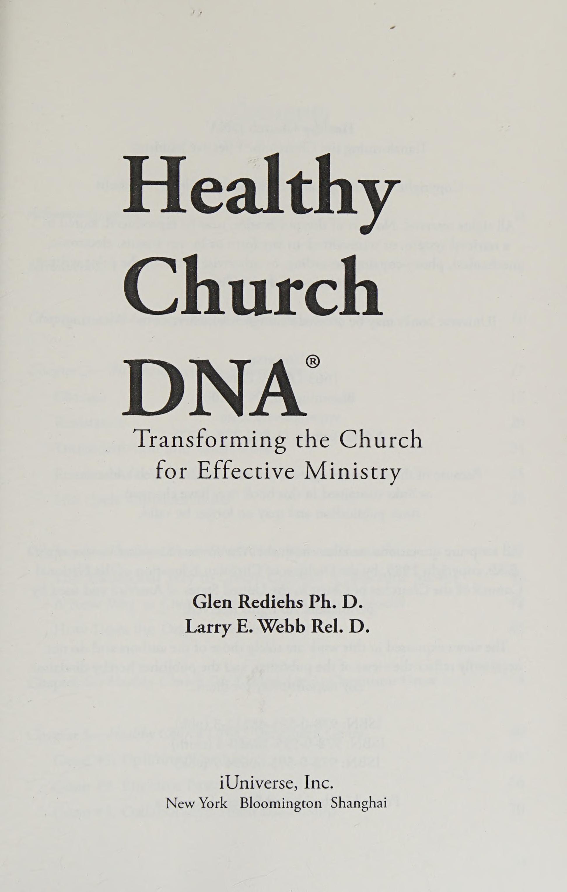 Healthy Church DNA