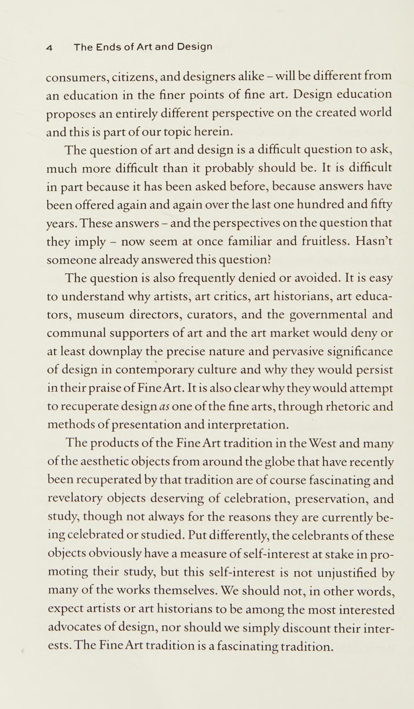 The Ends Of Art And Design