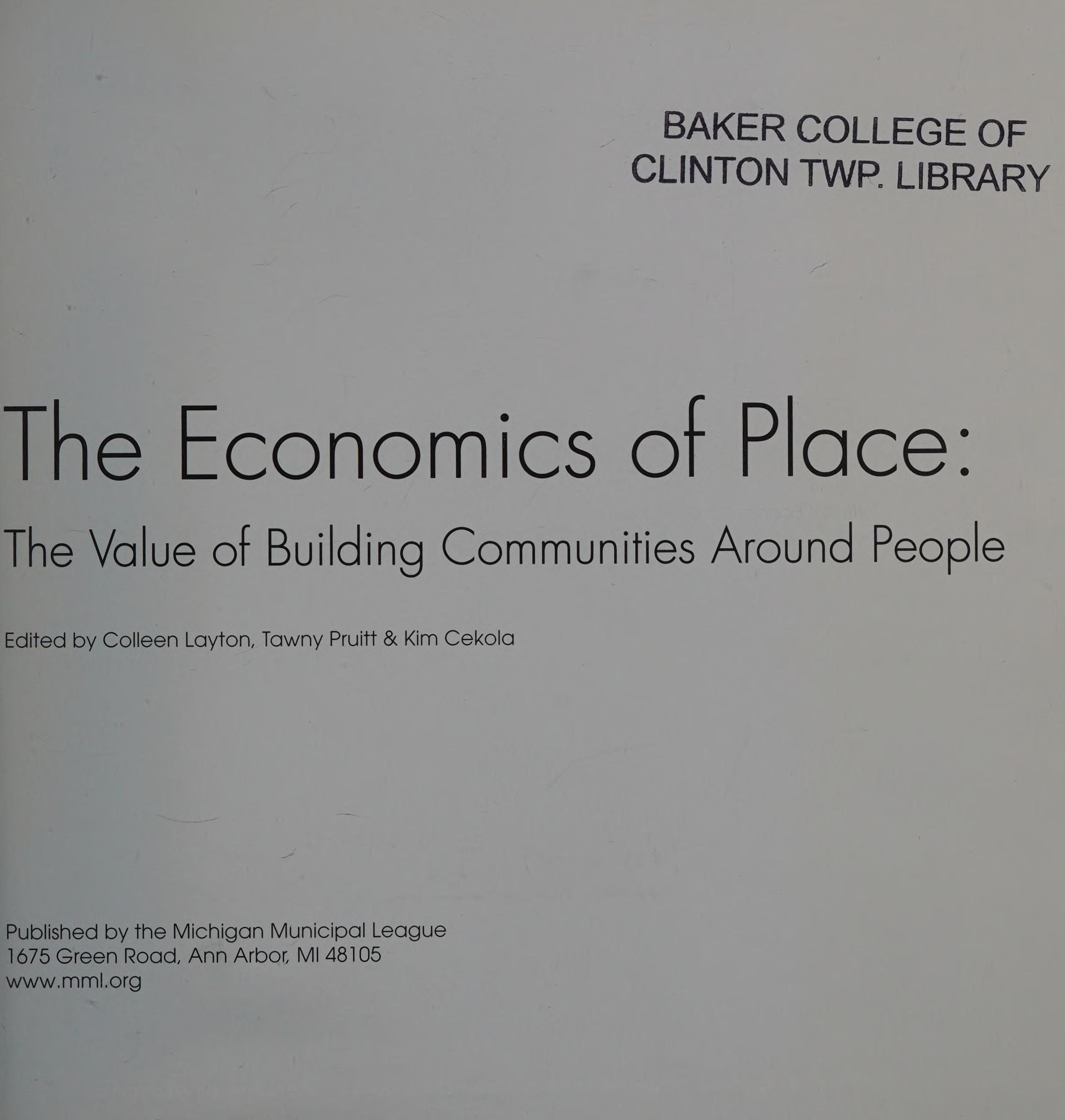 The Economics of Place