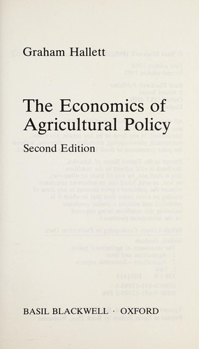 The economics of agricultural policy