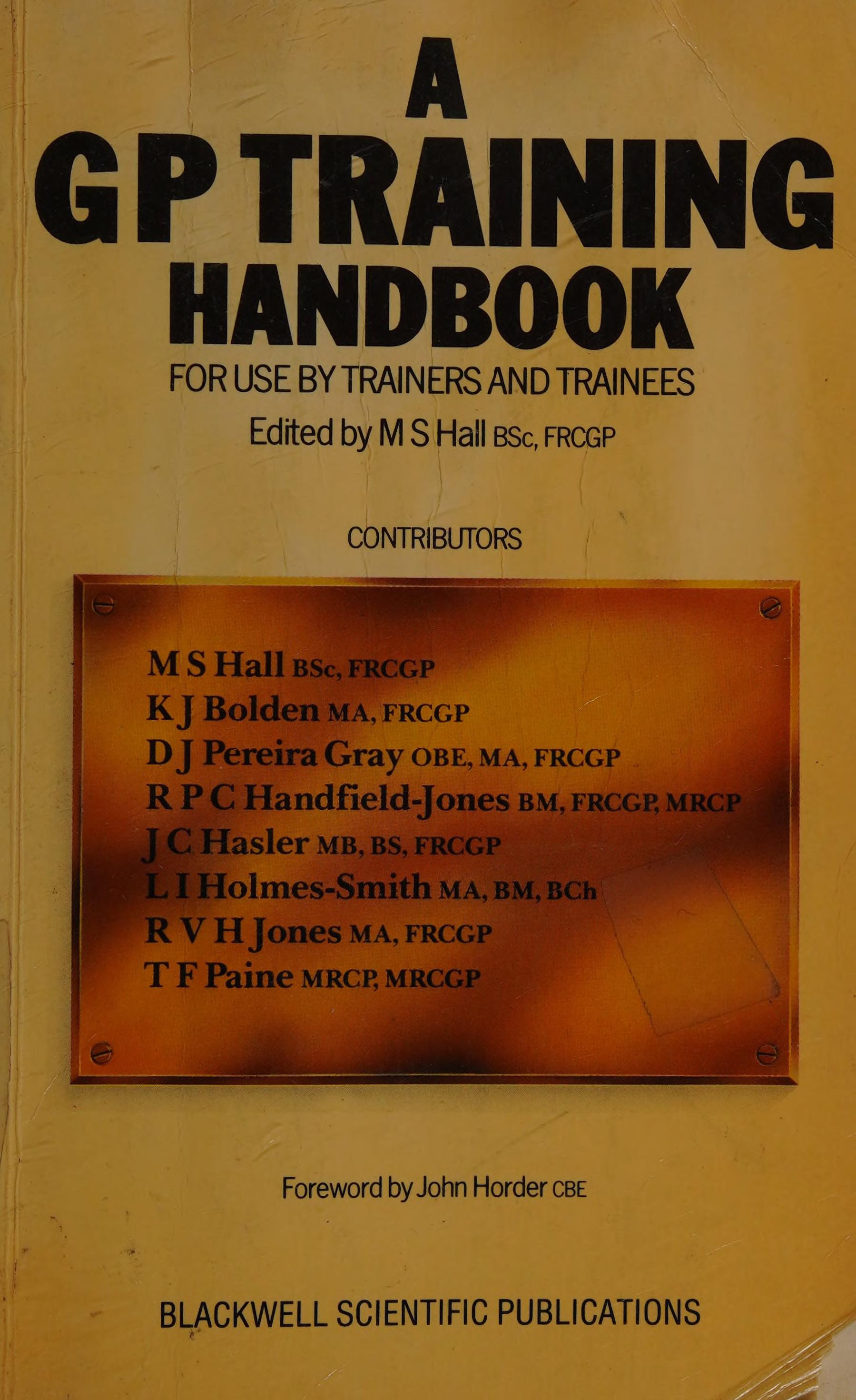 A Gp Training Handbook: For Use By Trainers And Trainees