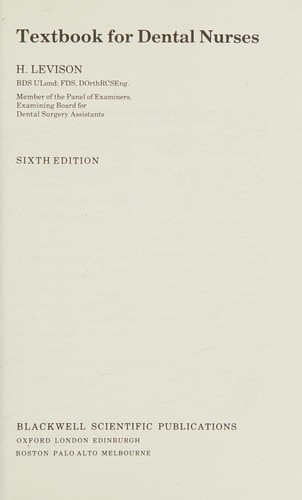 Textbook For Dental Nurses