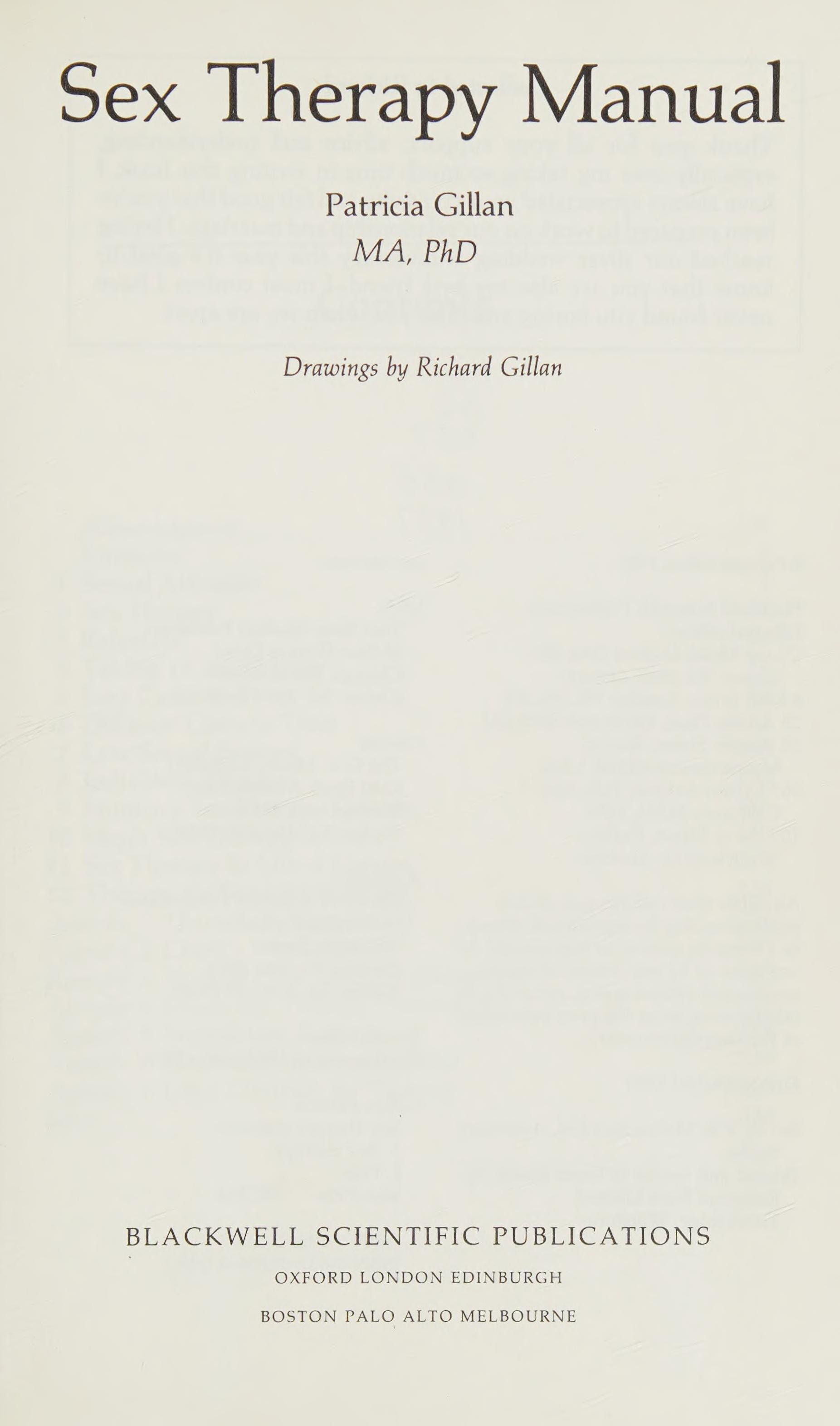 Sex Therapy Manual