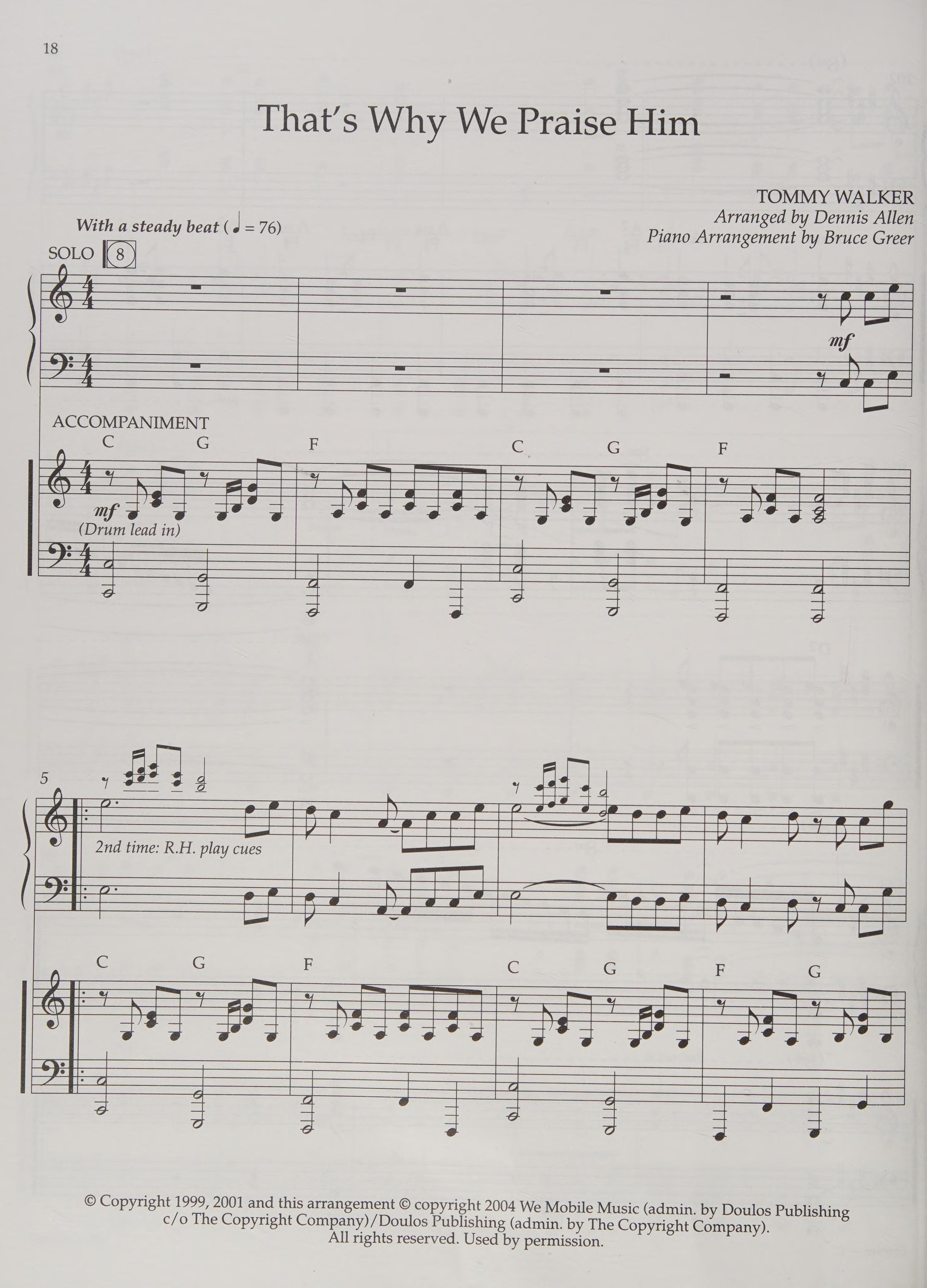 Thats Why We Praise Him Piano