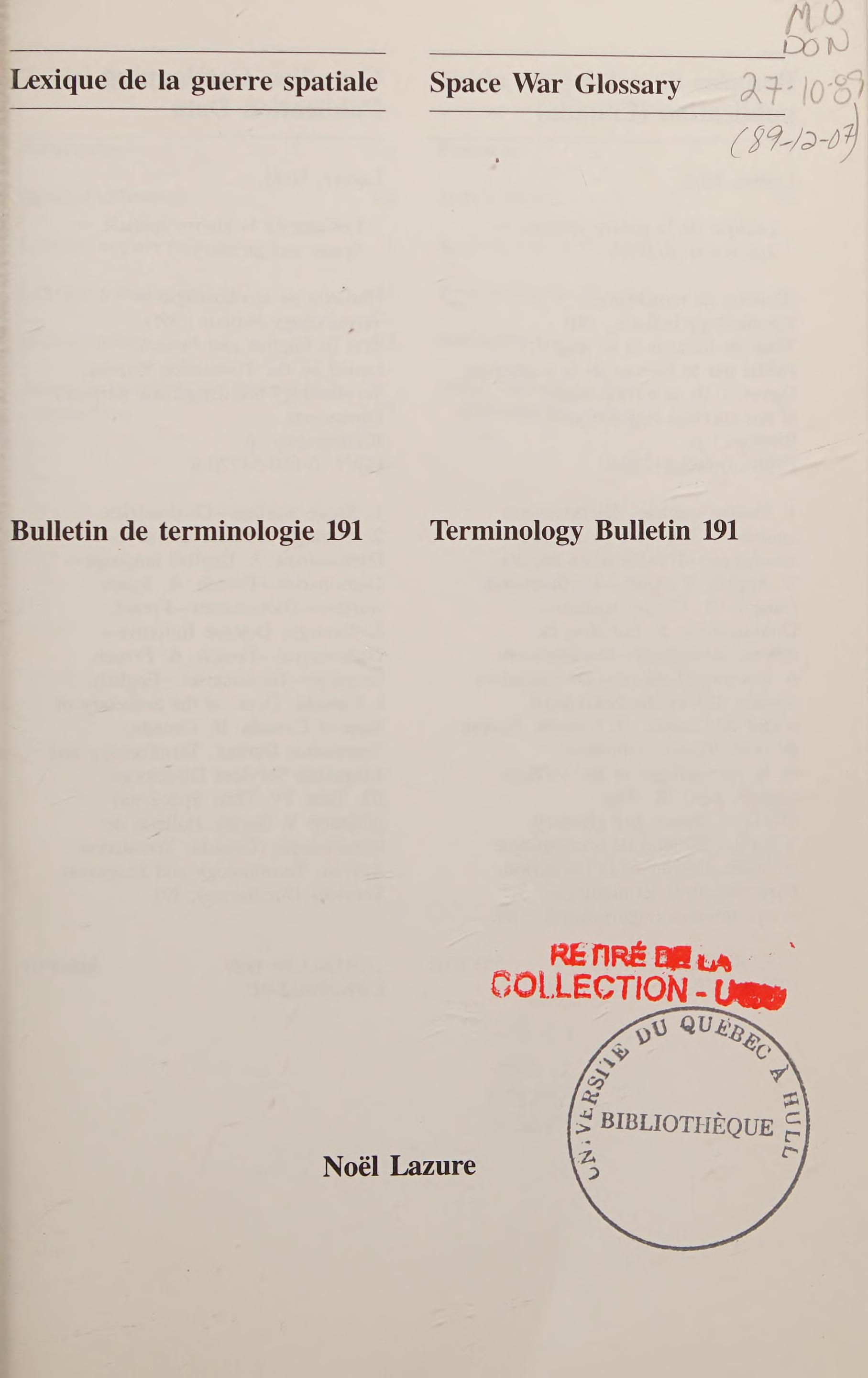 Space War Glossary