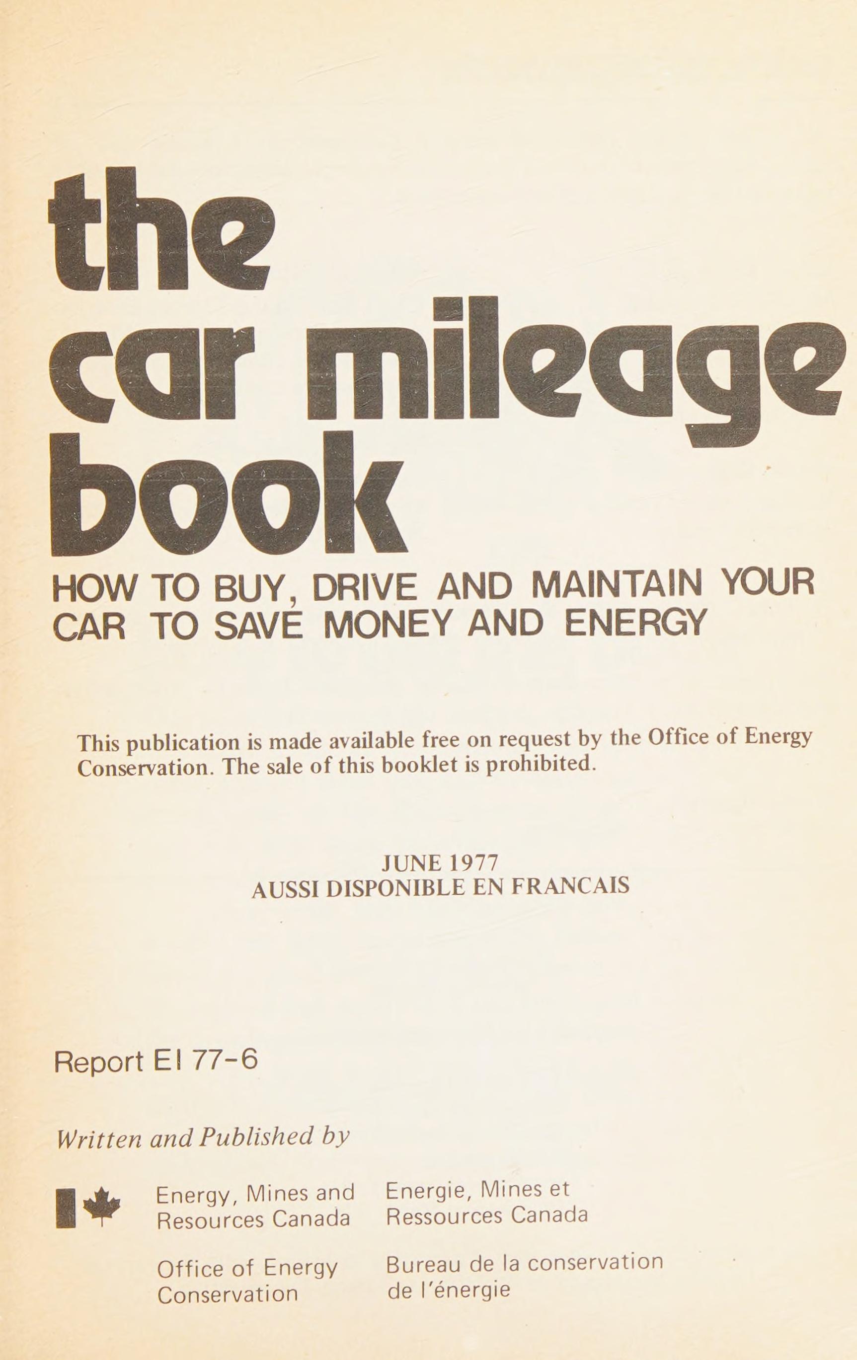 The Car Mileage Book