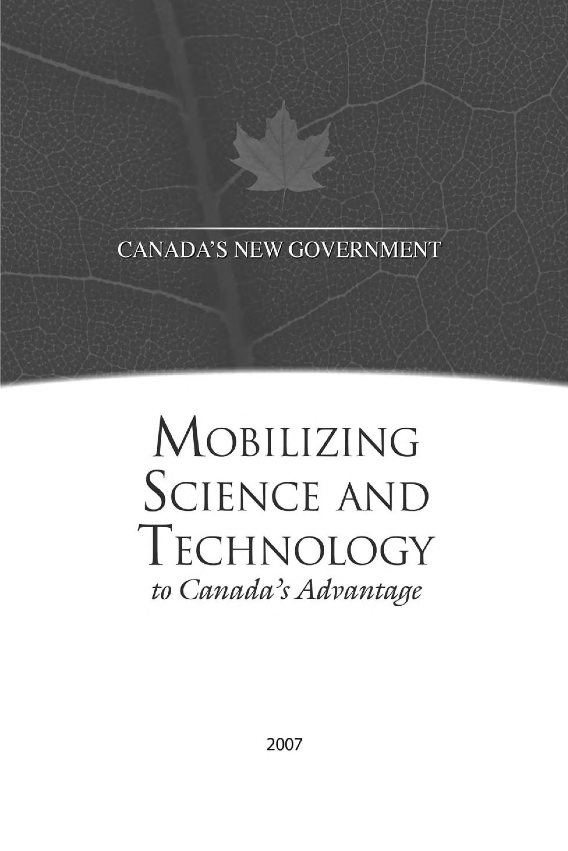 Mobilizing Science and Technology to Canada's Advantage