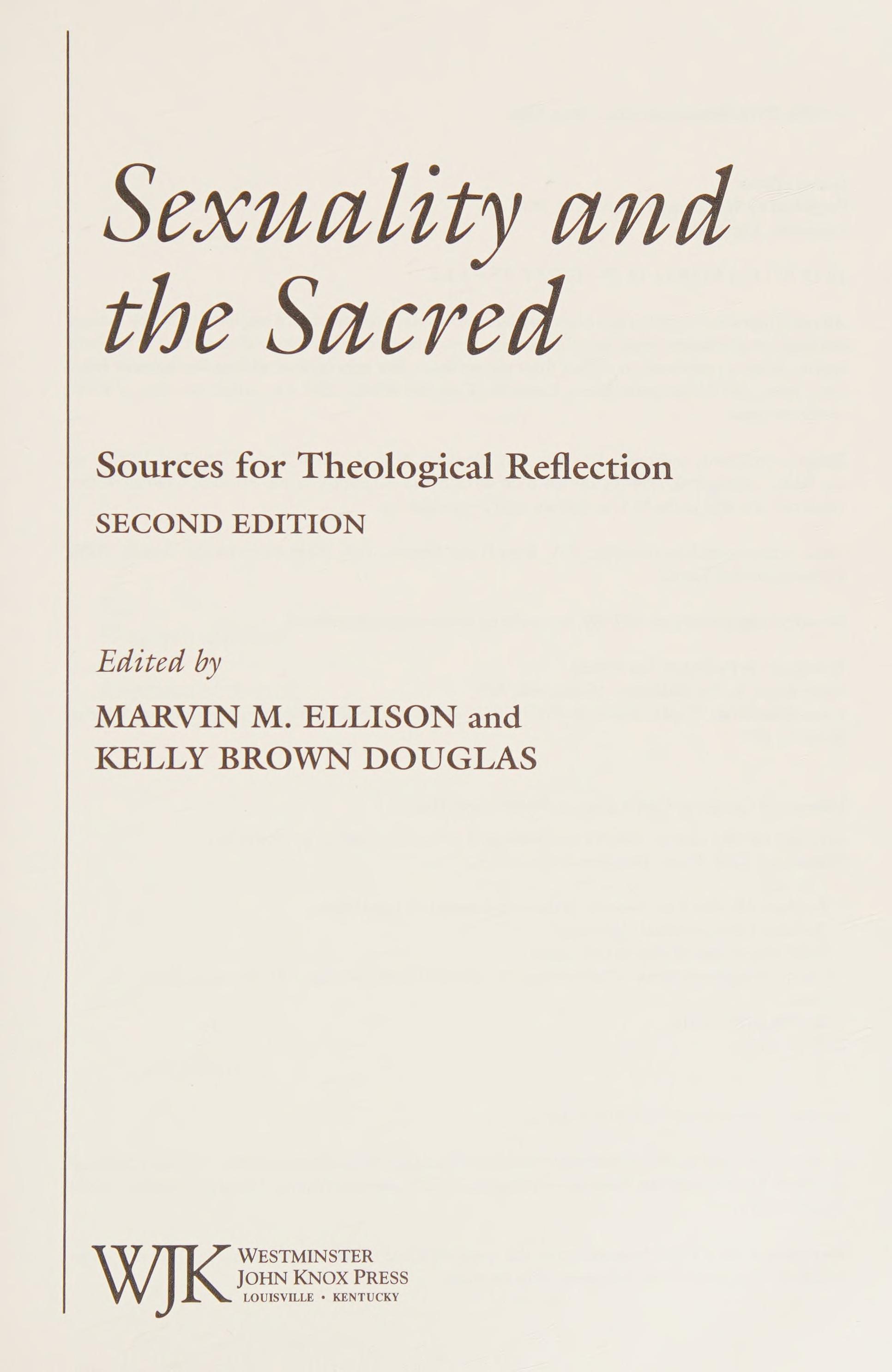 Sexuality and the sacred
