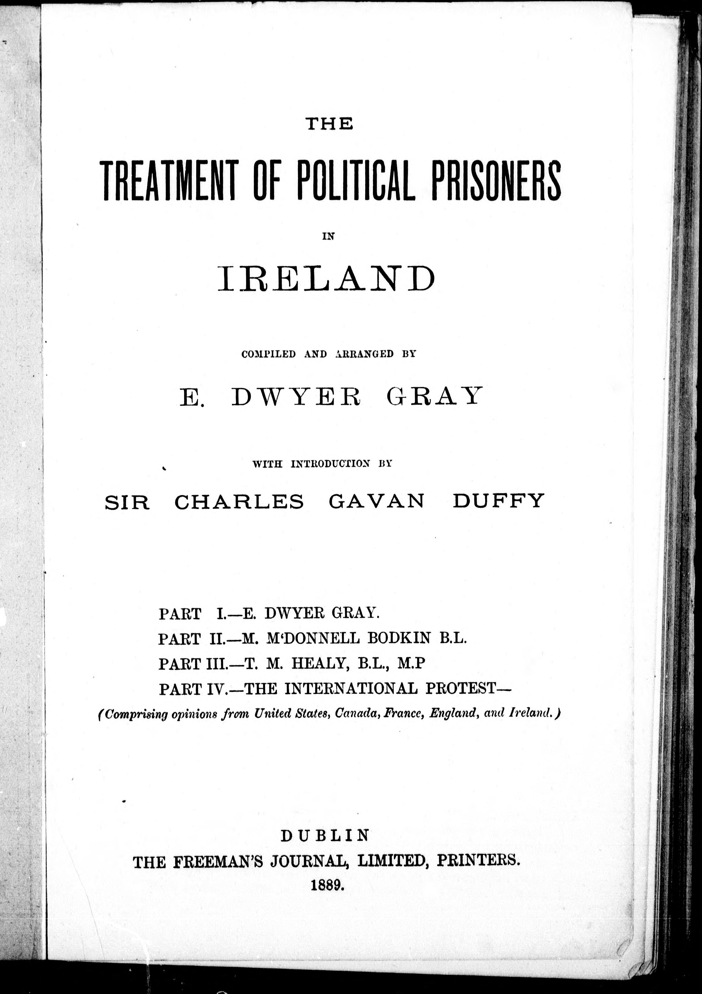 The Treatment of Political Prisoners in Ireland