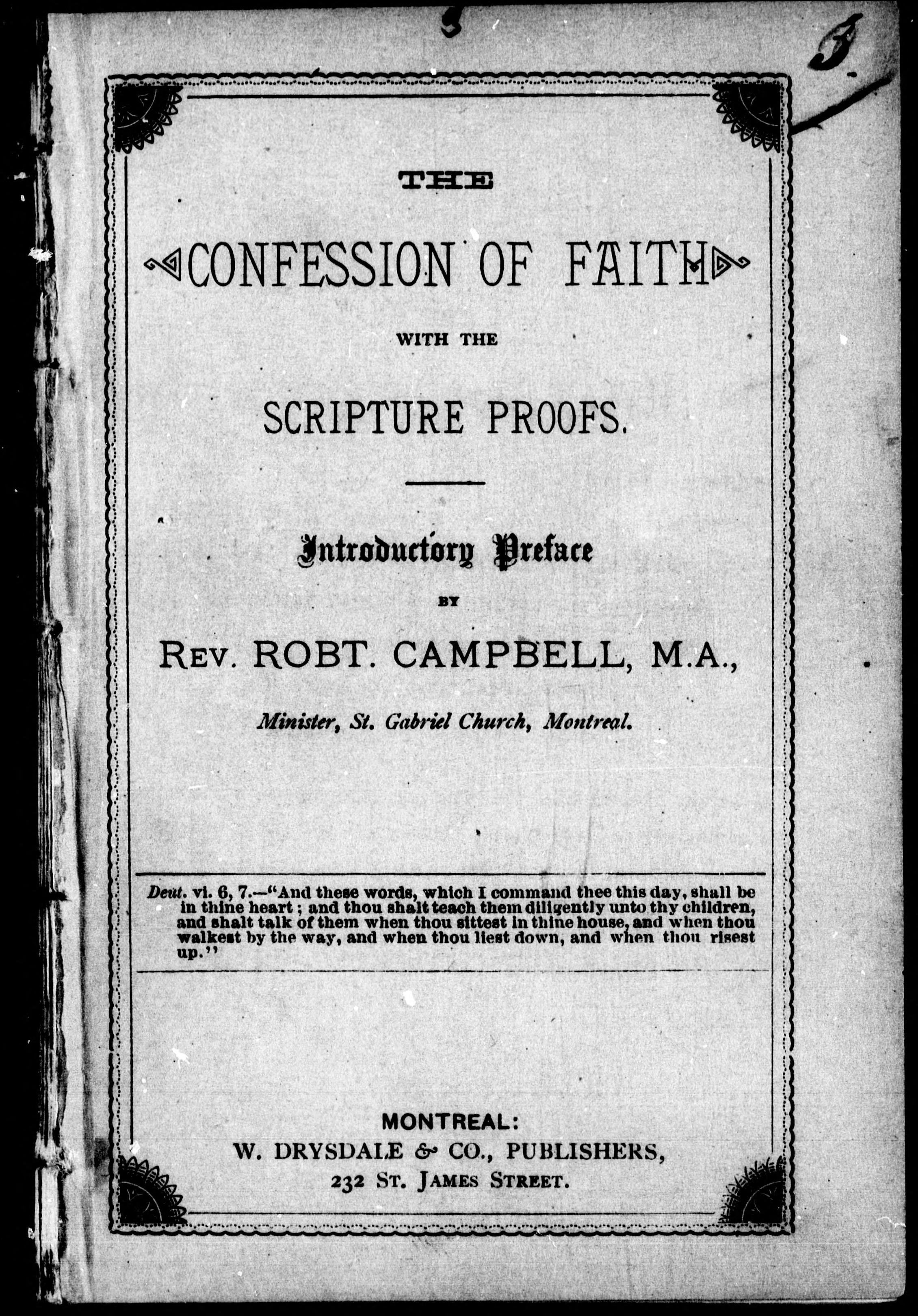 The Confession of Faith with the Scripture Proofs