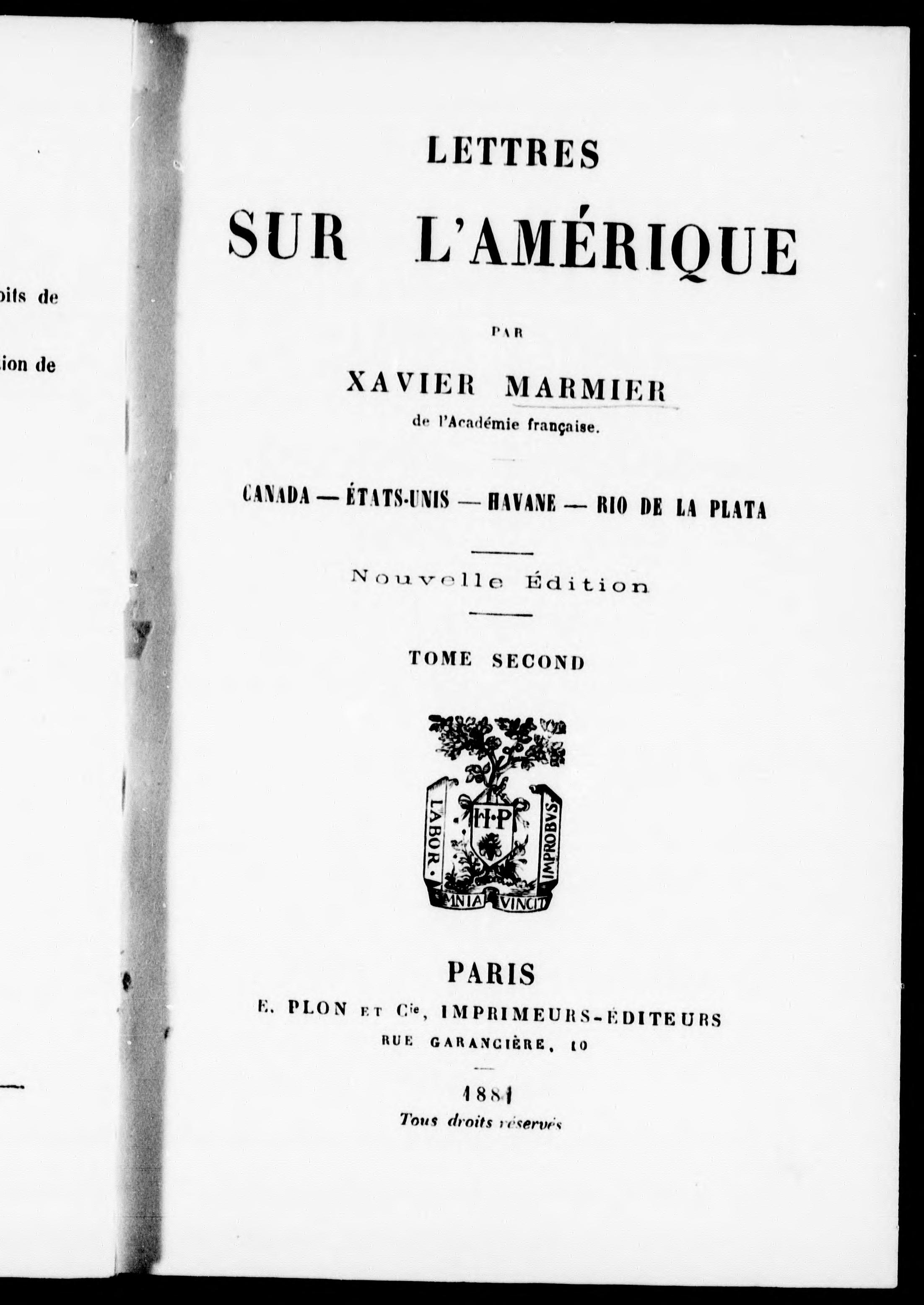 Lettres Sur L'AmÅ™Ique