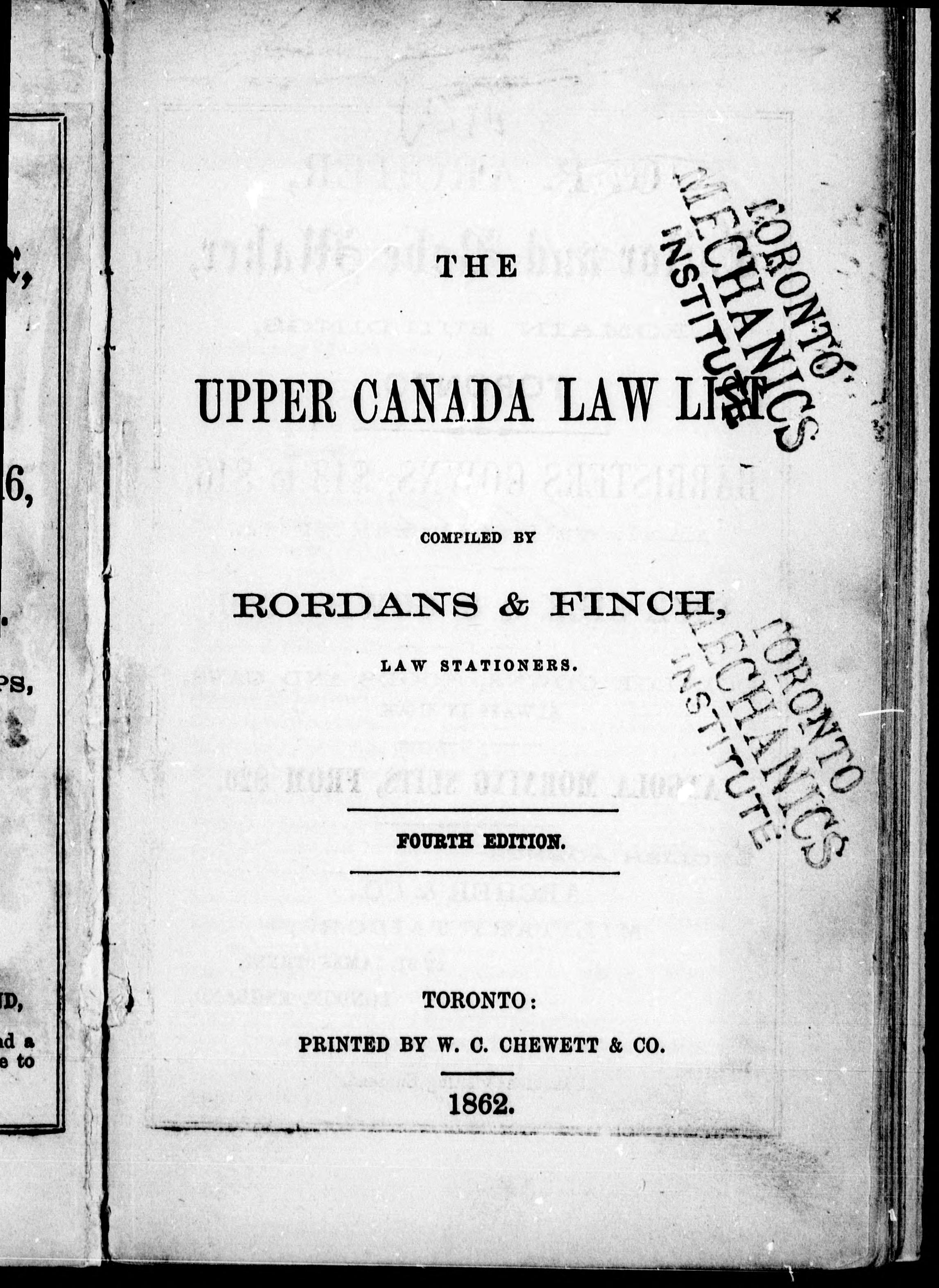 The Upper Canada Law List