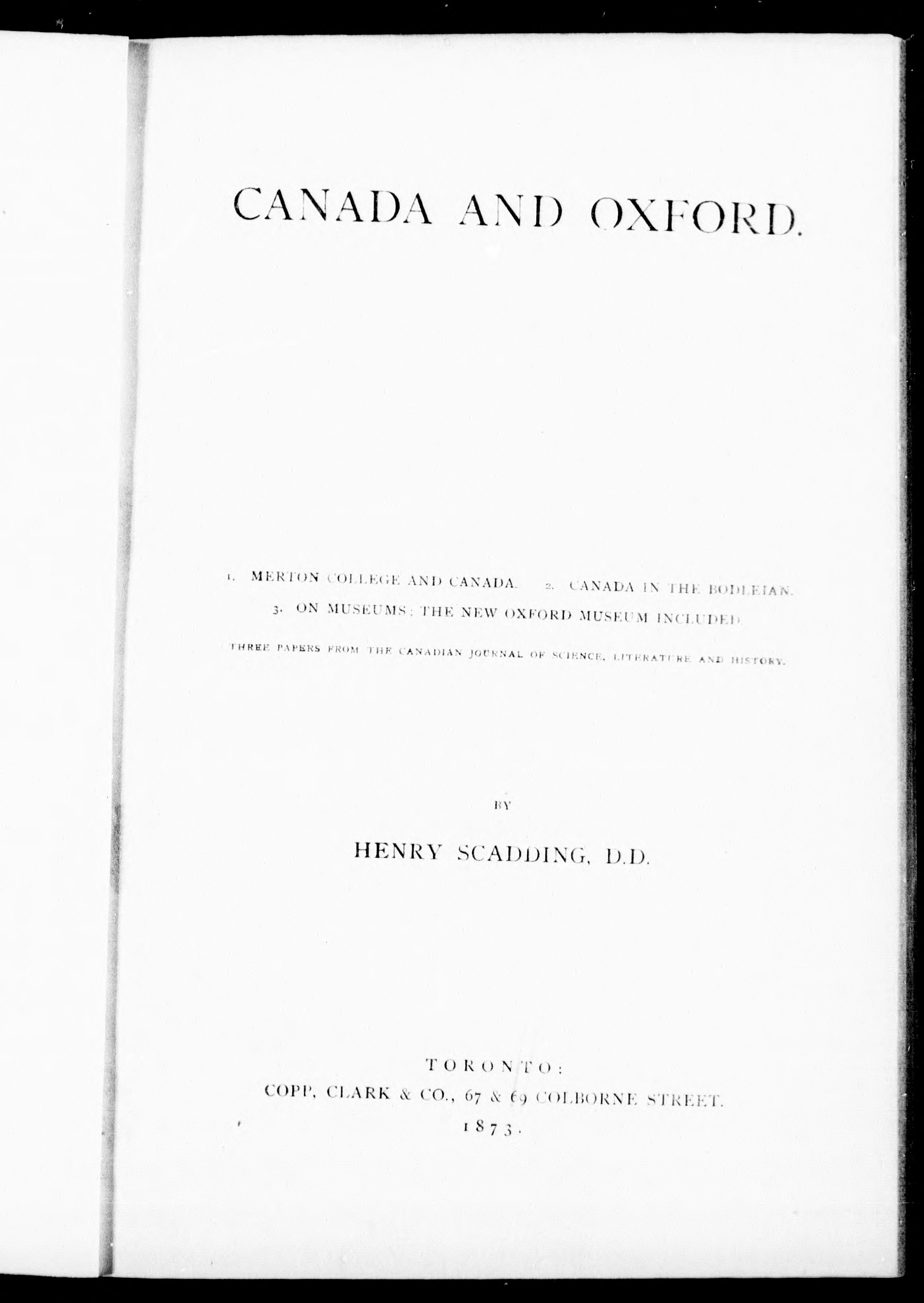 Canada and Oxford