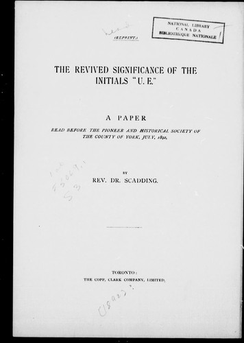 The Revived Significance of the Initials "U.E."