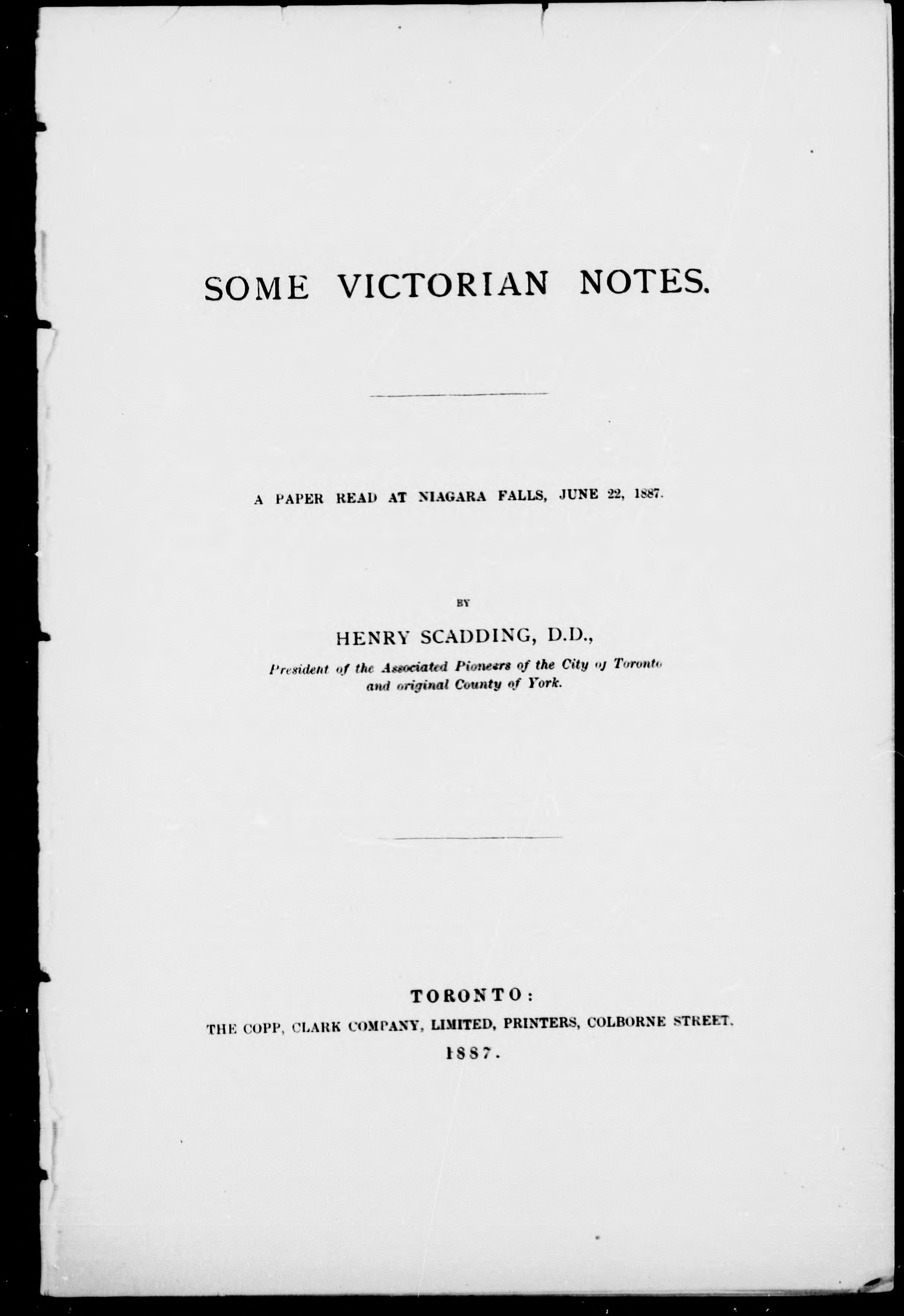 Some Victorian Notes