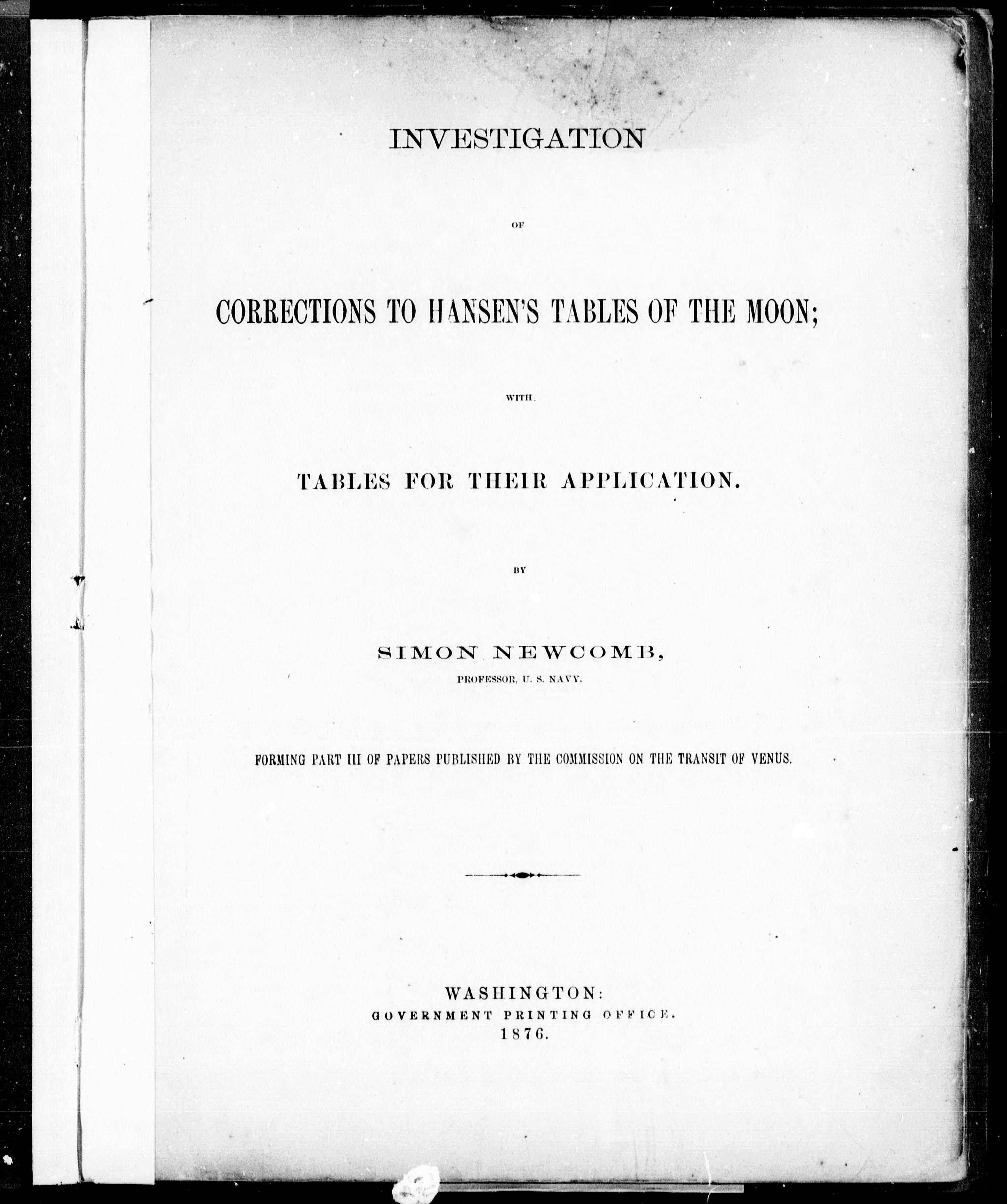 Investigation of Corrections to Hansen's Tables of the Moon