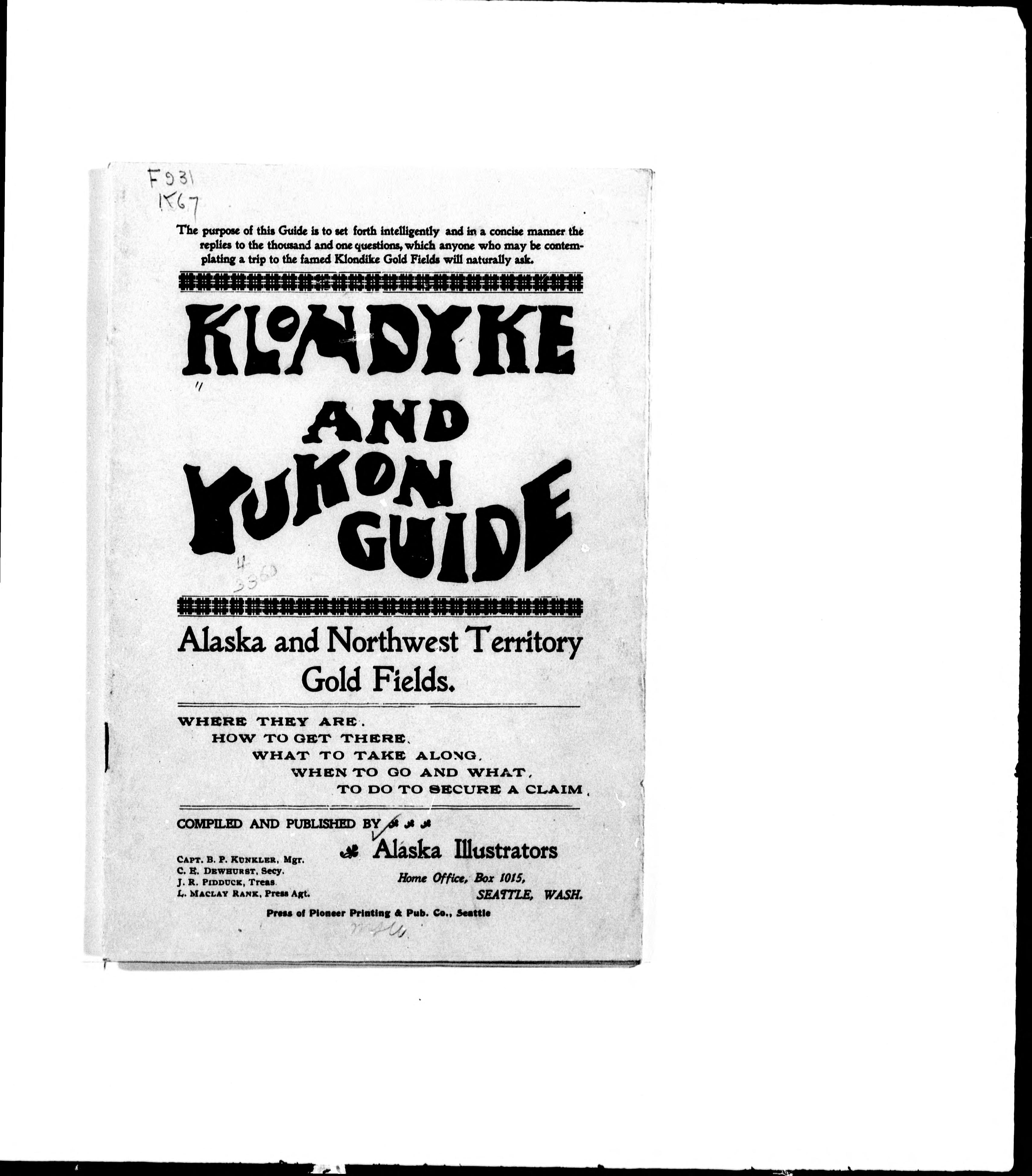 Klondyke And Yukon Guide