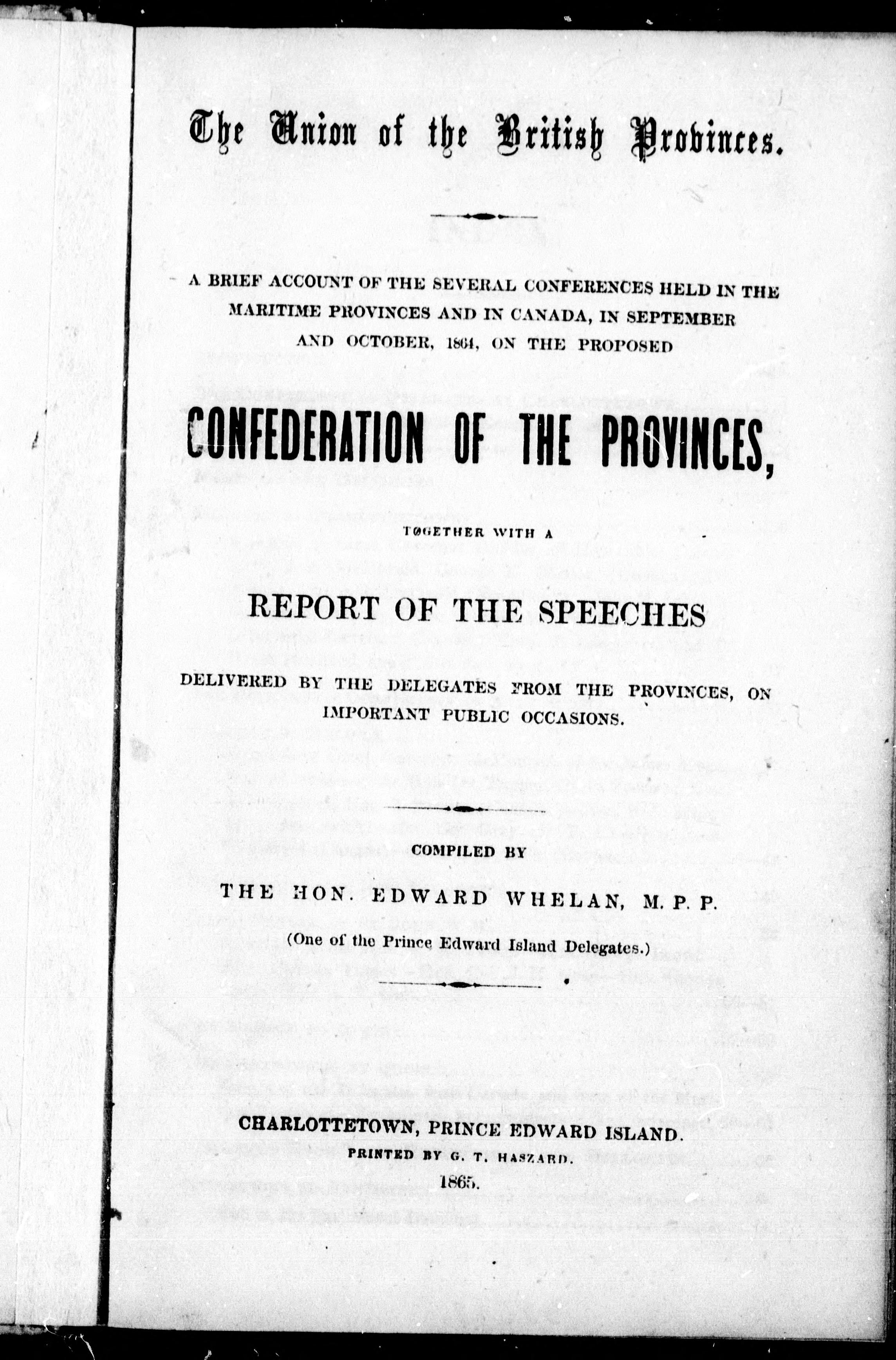 The Union of the British Provinces