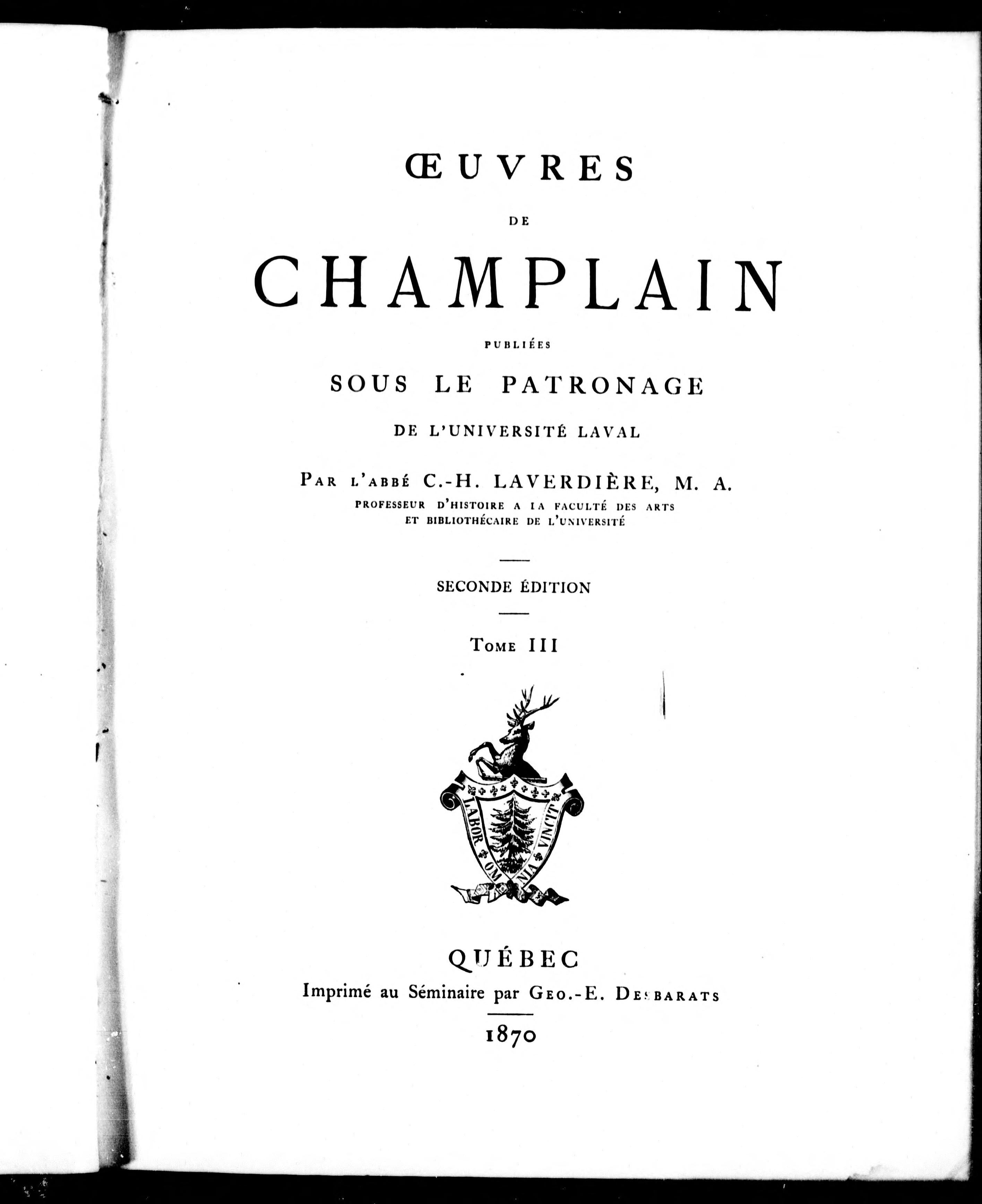 Oeuvres de Champlain