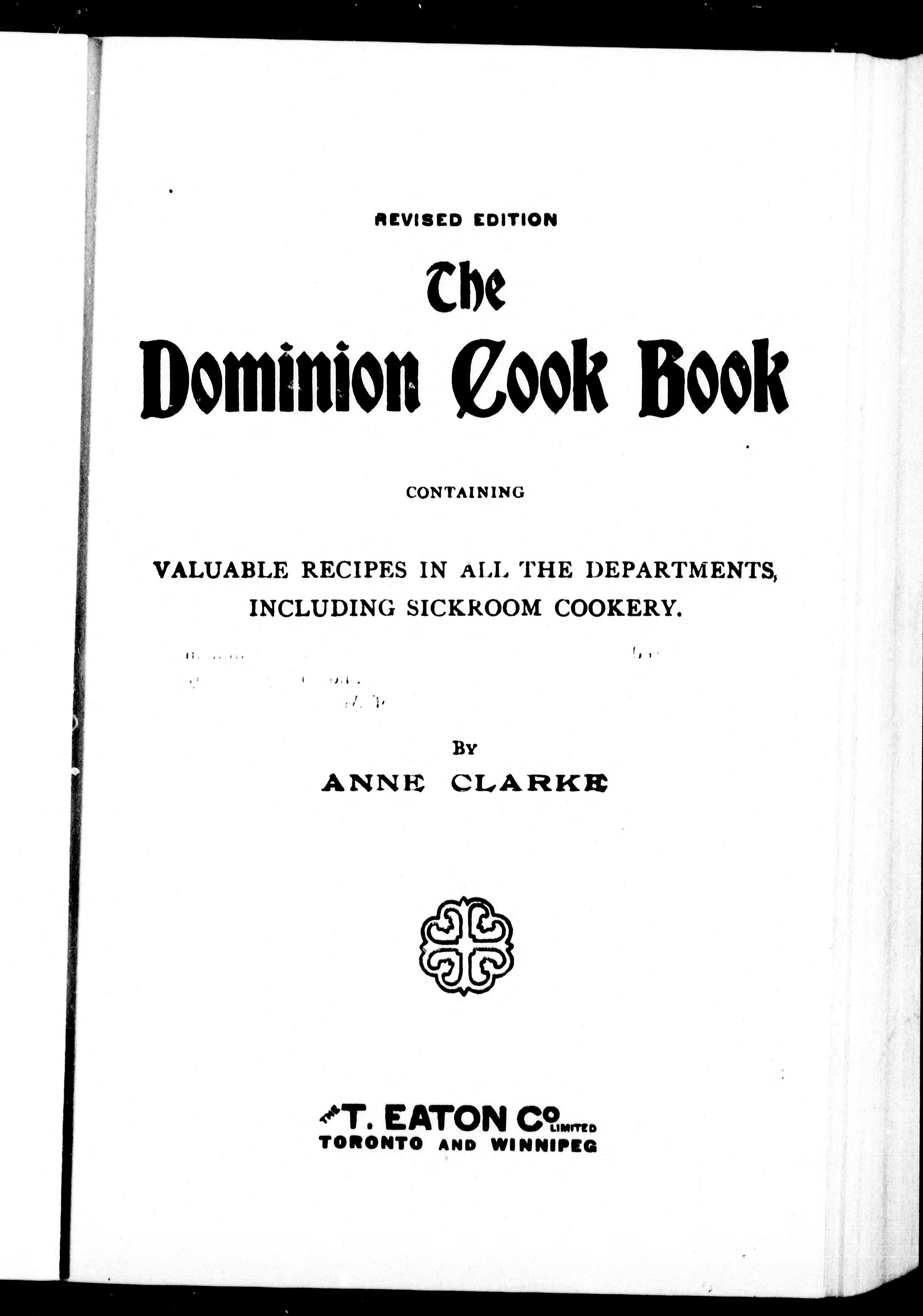 The Dominion Cook Book