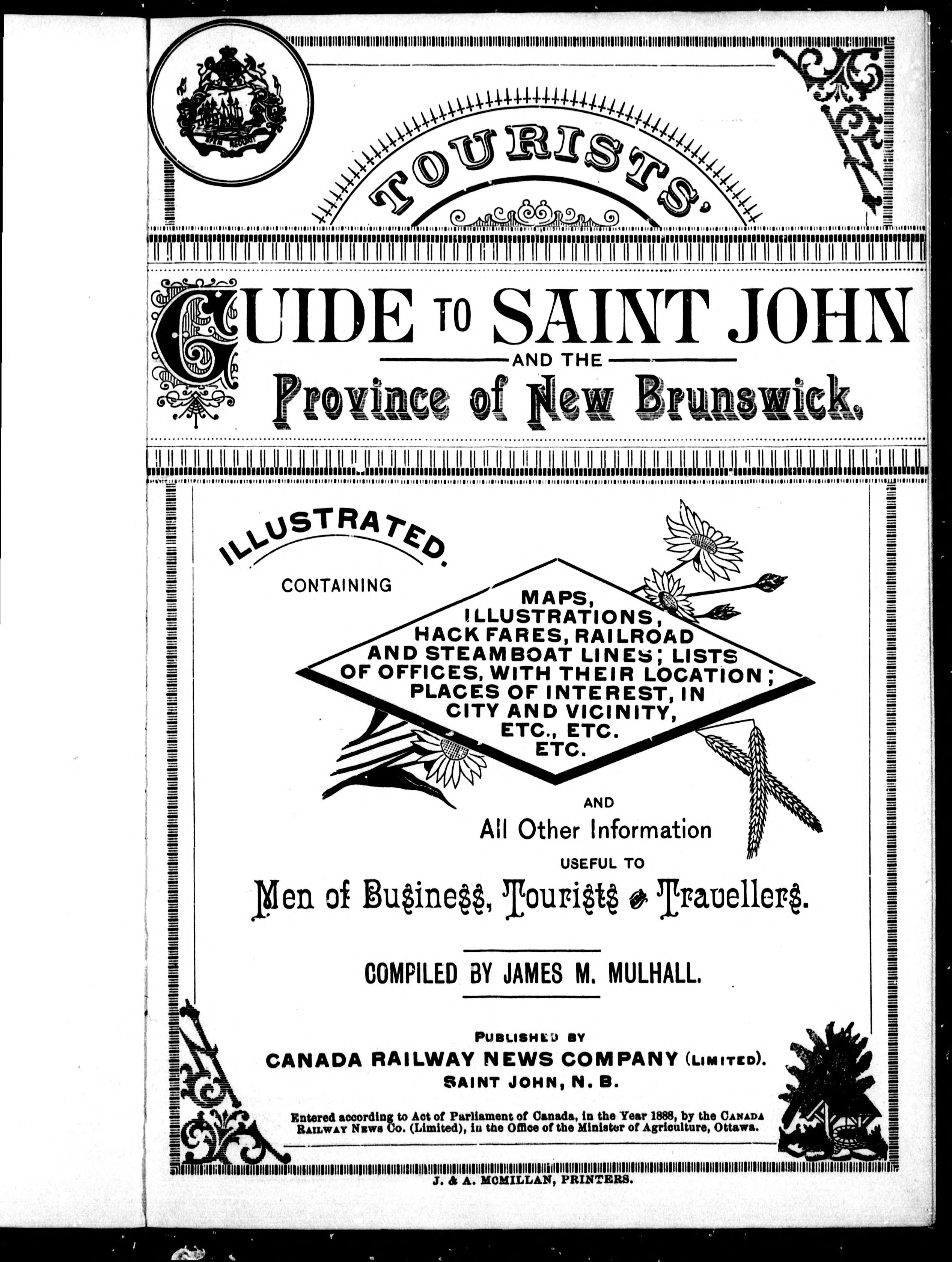 Tourists' Guide to Saint John and the Province of New Brunswick