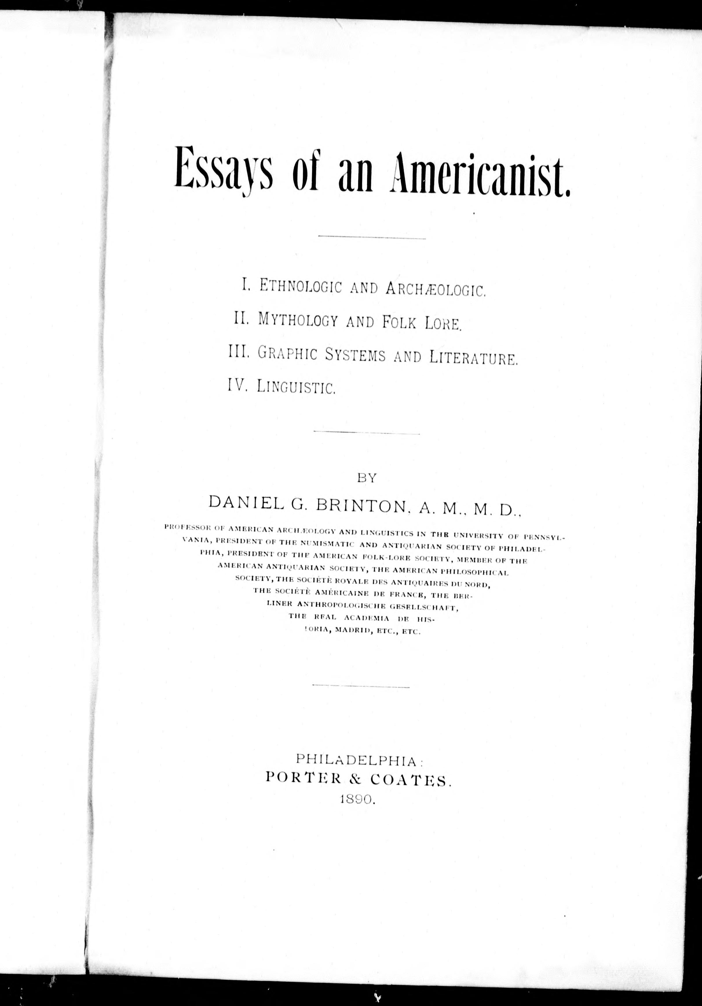 Essays of an Americanist