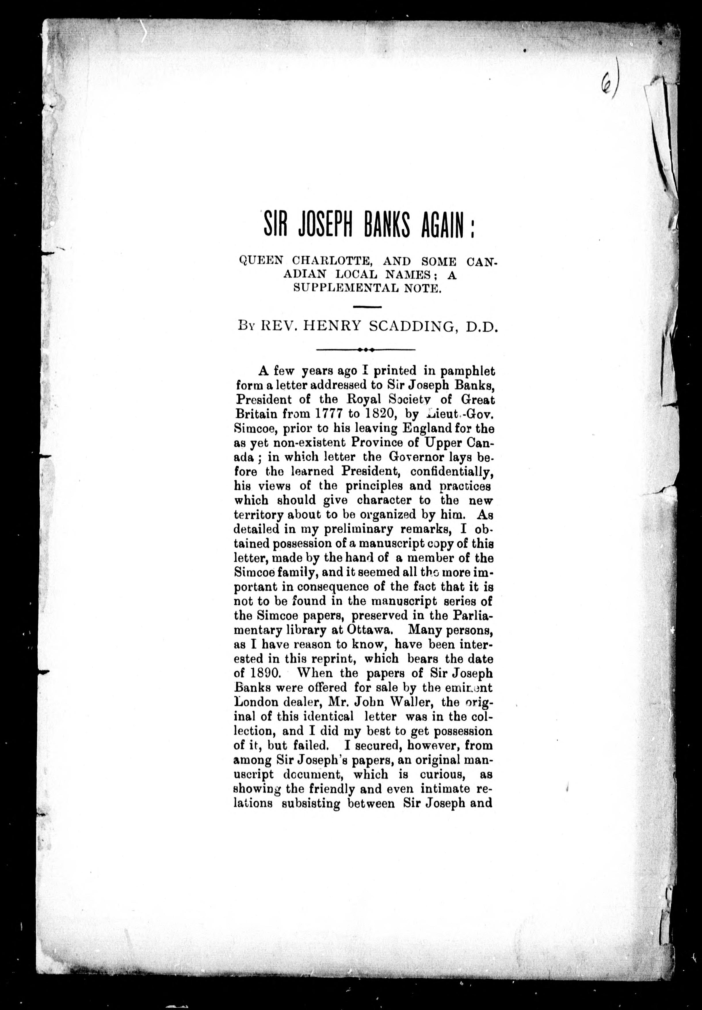 Sir Joseph Banks Again