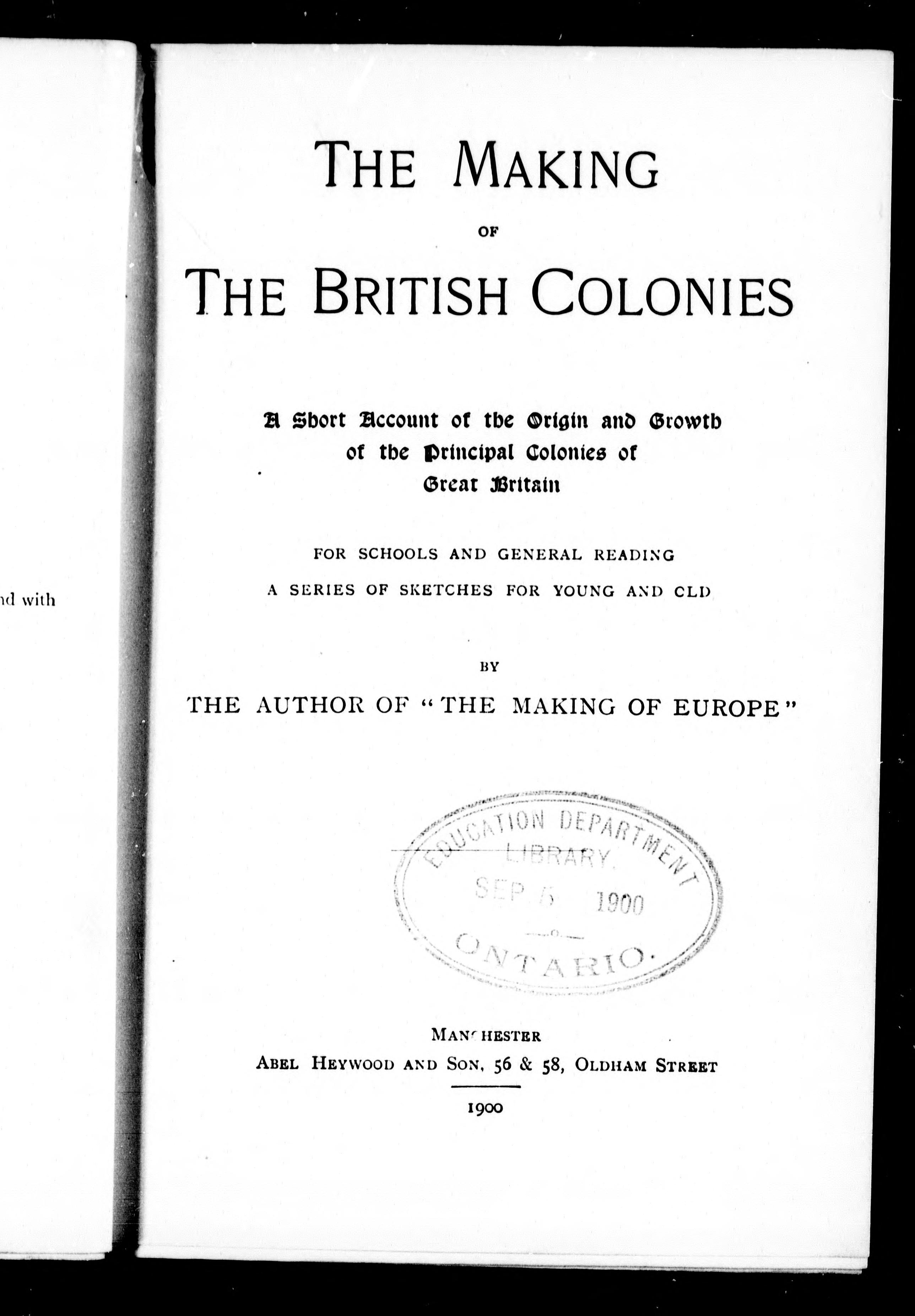 The Making of the British Colonies