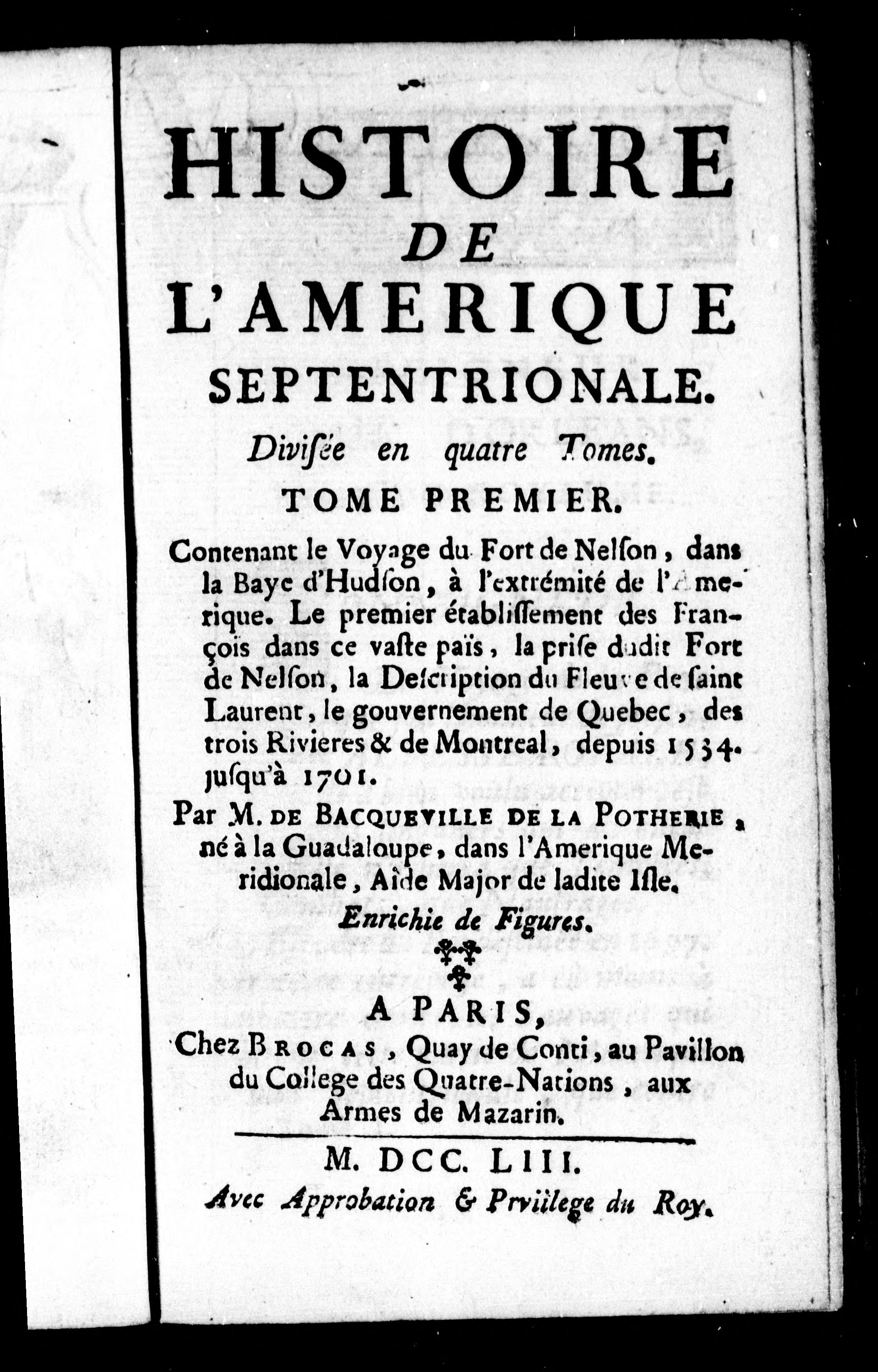 Histoire de l'Amerique septentrionale