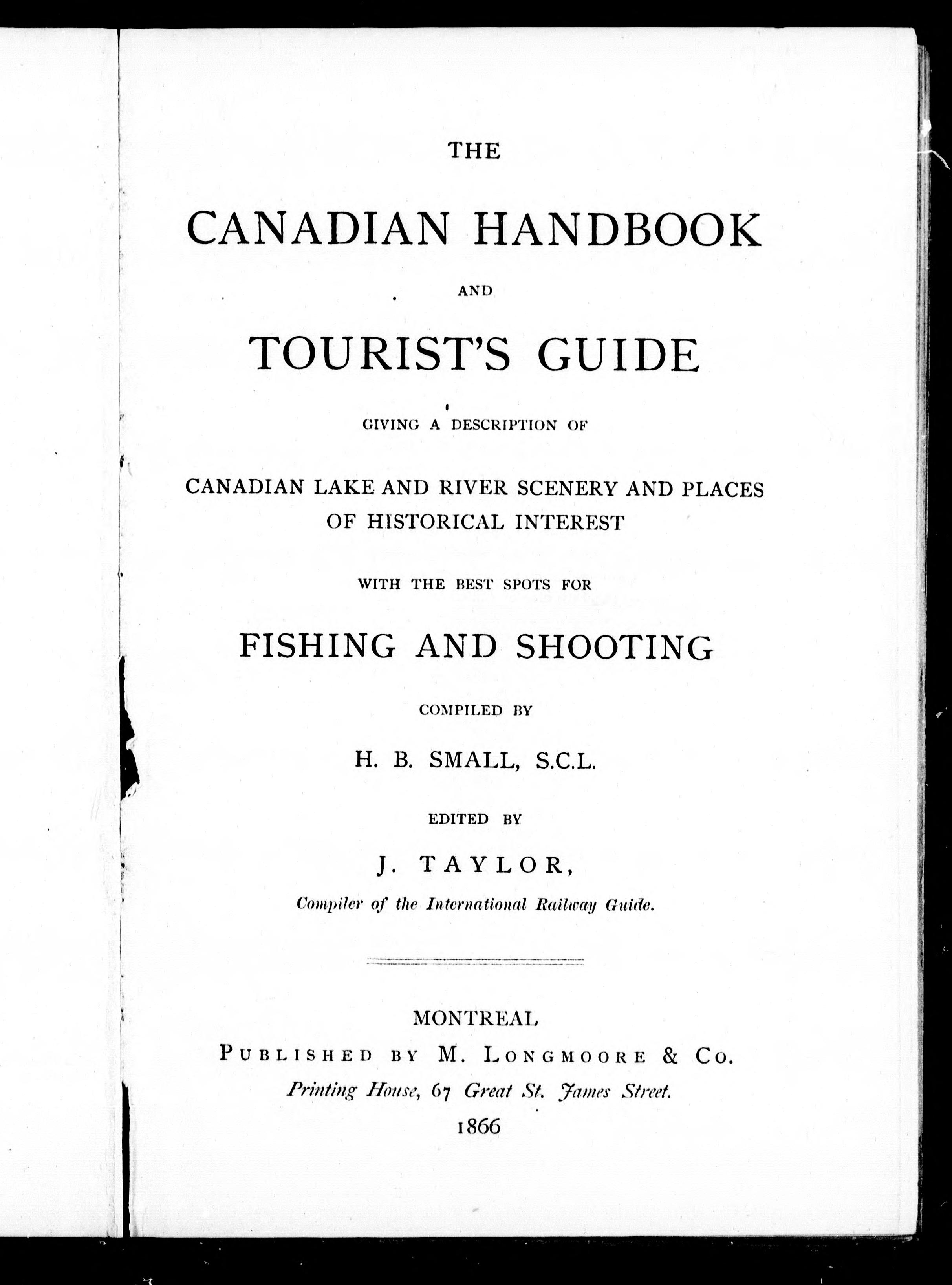 The Canadian Handbook and Tourist's Guide
