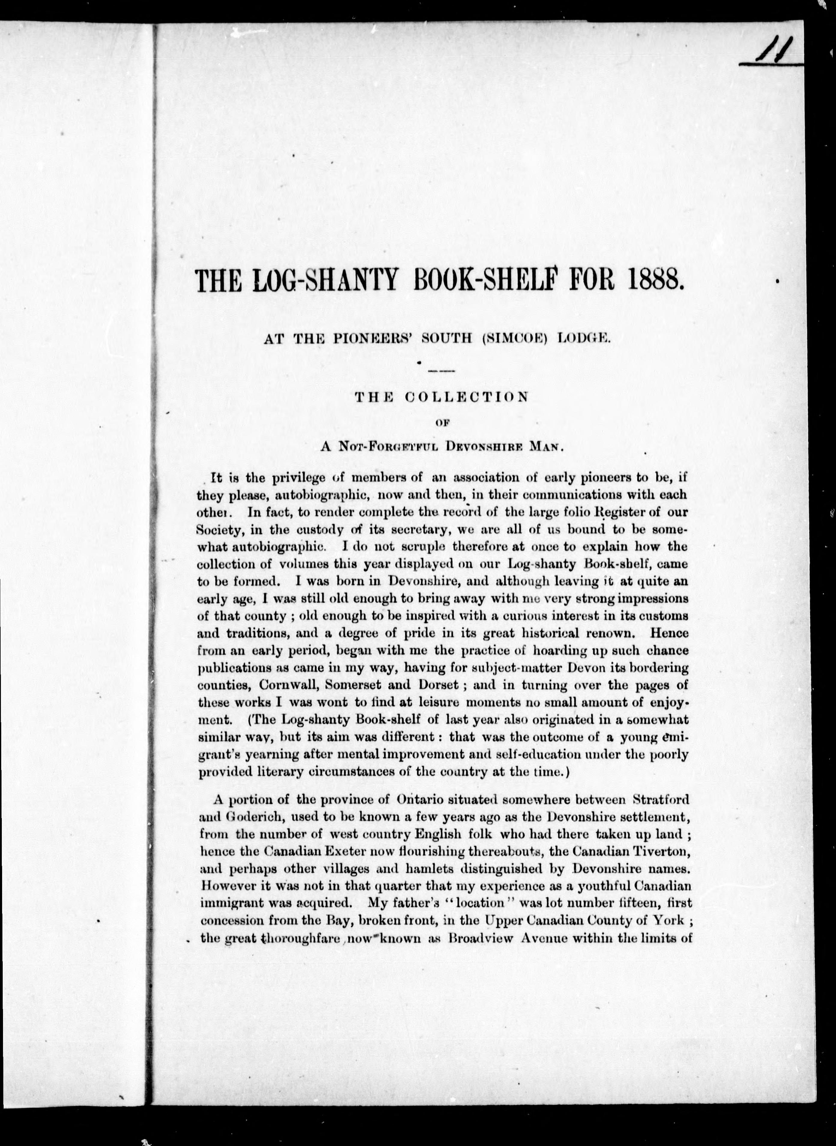 Catalogue Of The Log Shanty Book-Shelf For 1888