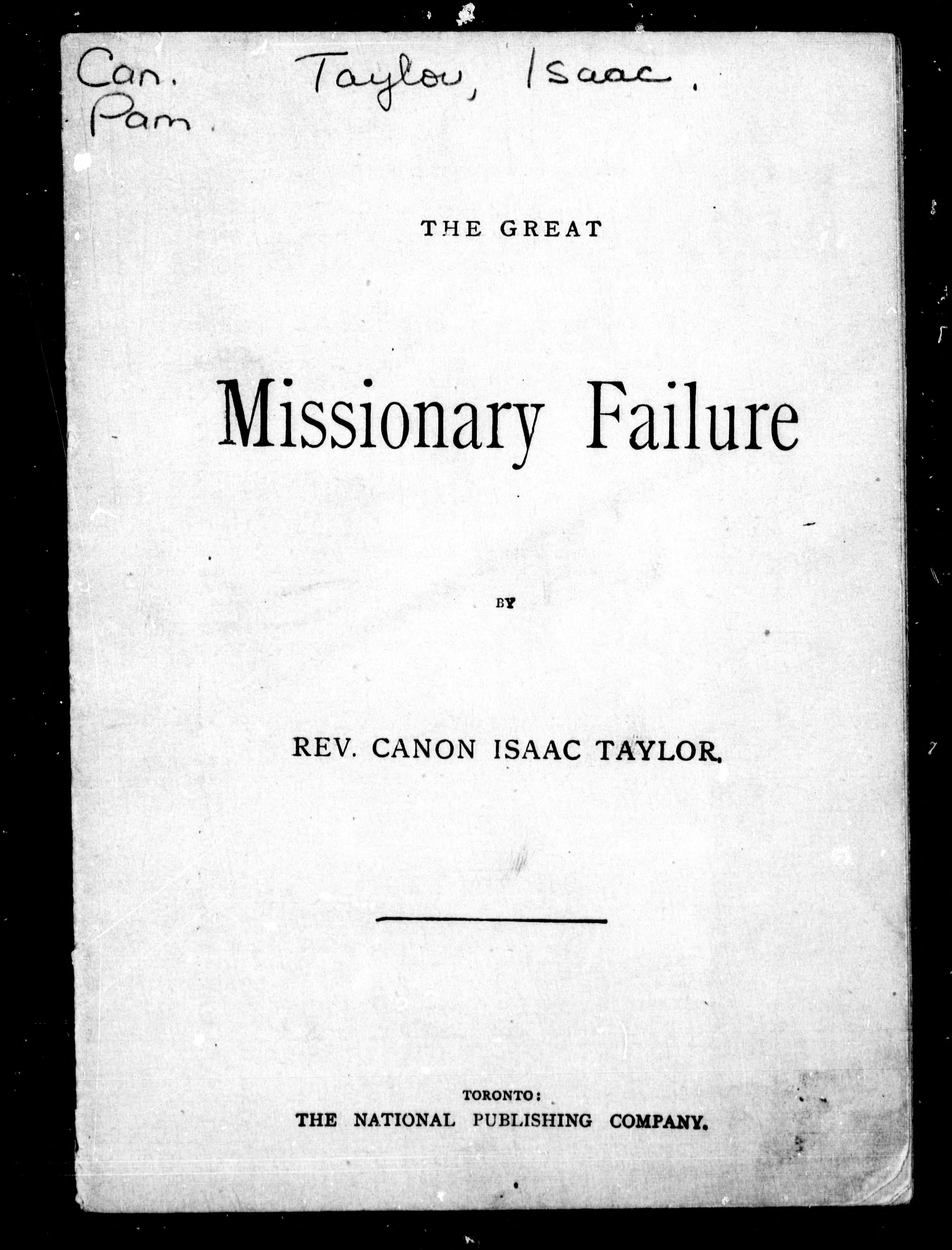 The Great Missionary Failure