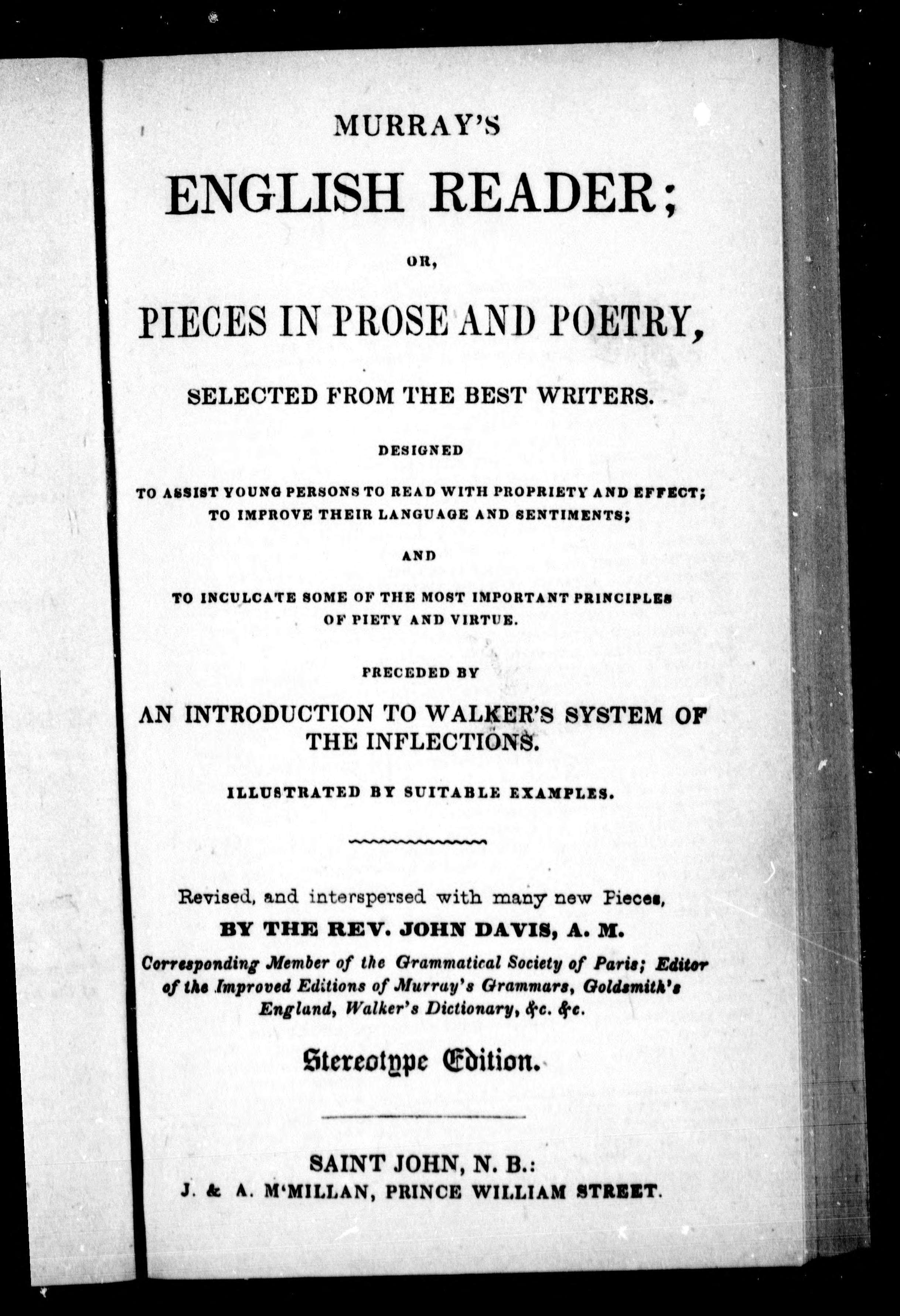 Murray's English Reader, or, Pieces in Prose and Poetry