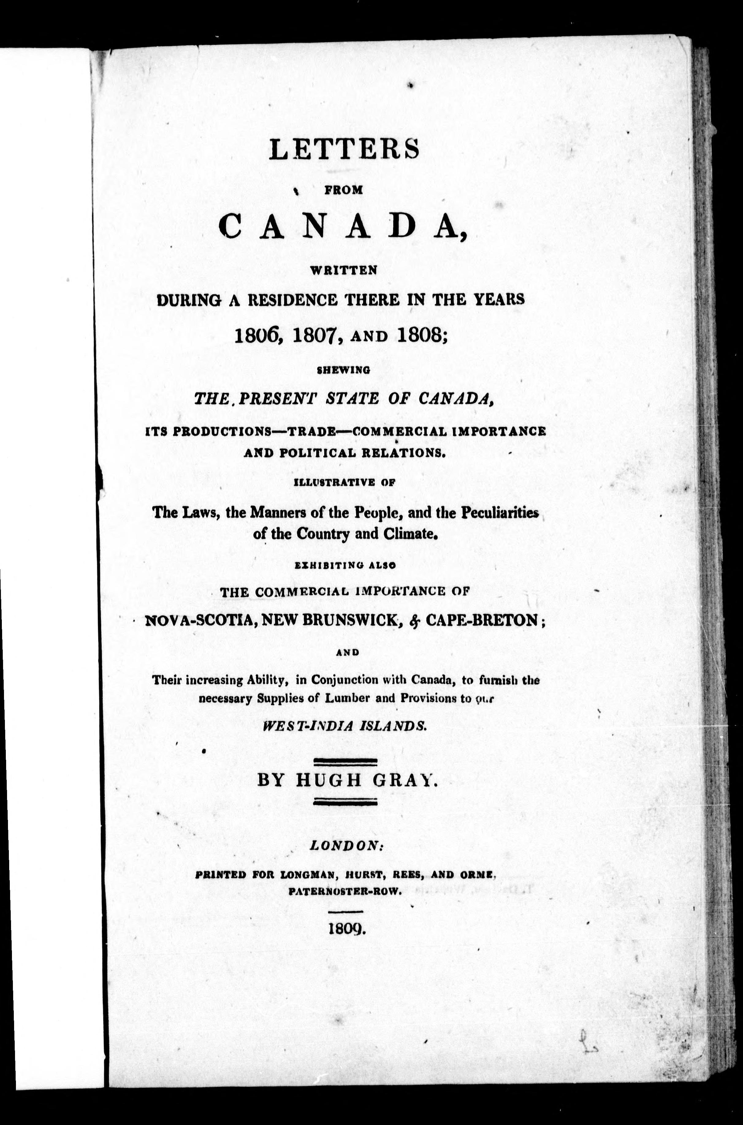 Letters From Canada