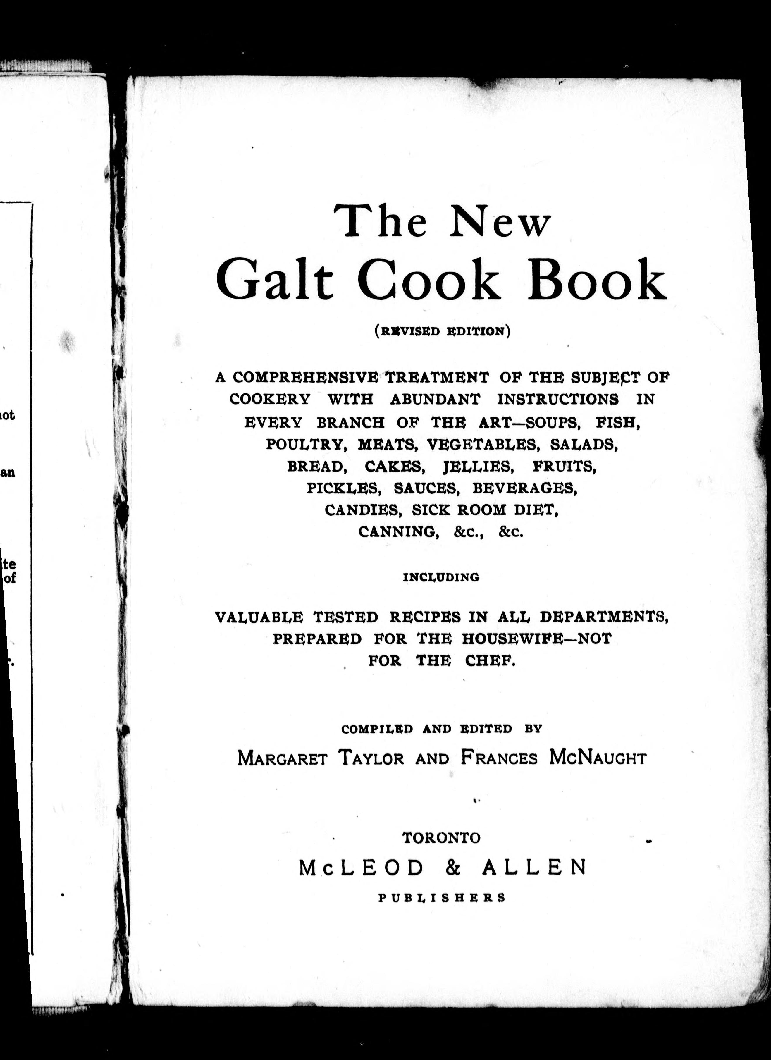 The New Galt Cook Book