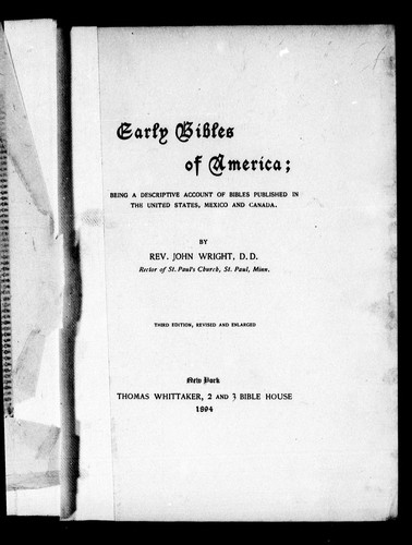 Early Bibles of America