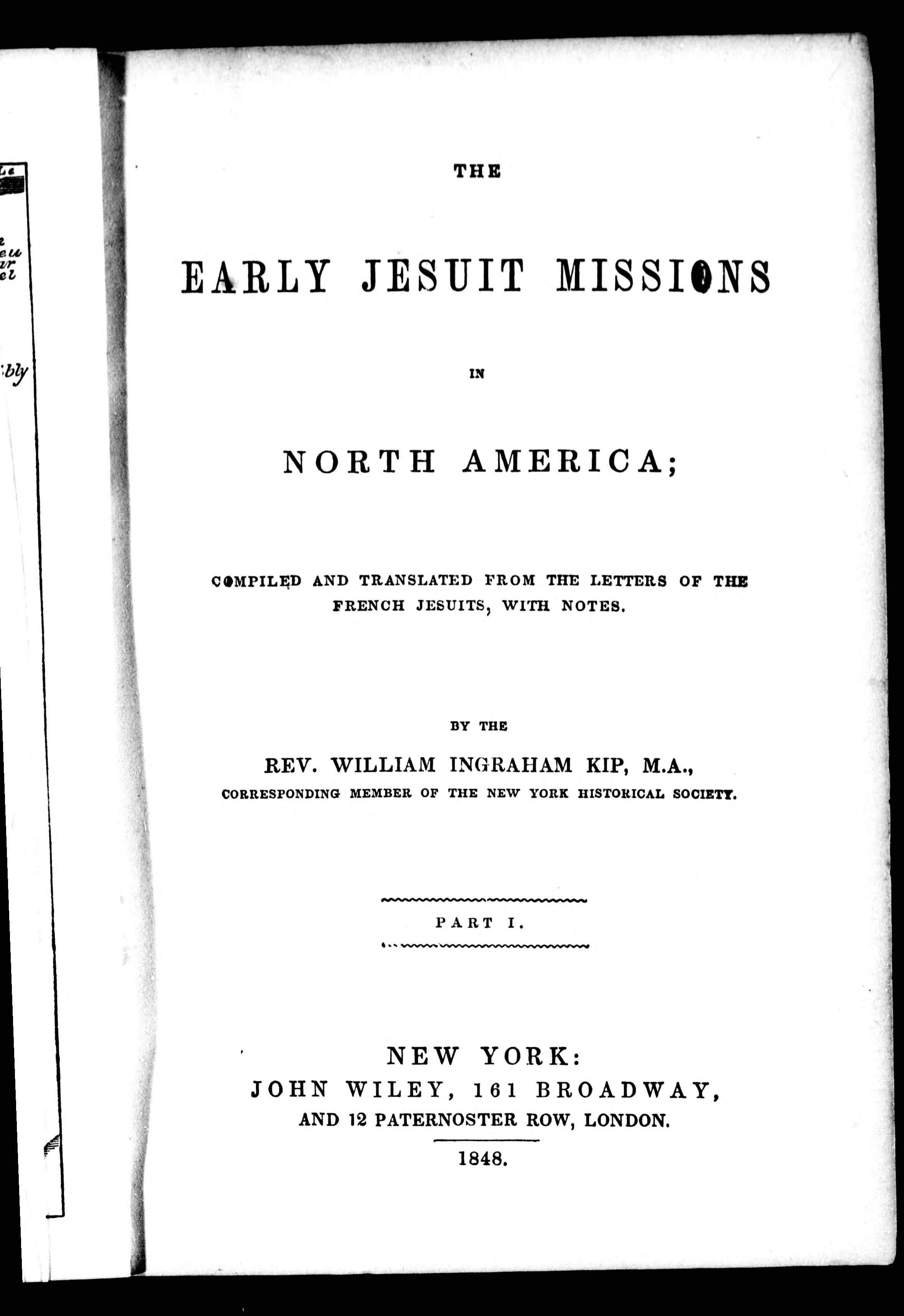 The Early Jesuit Missions In North America