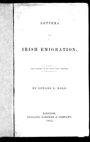 Letters on Irish Emigration