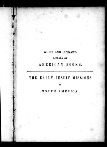 The Early Jesuit Missions in North America