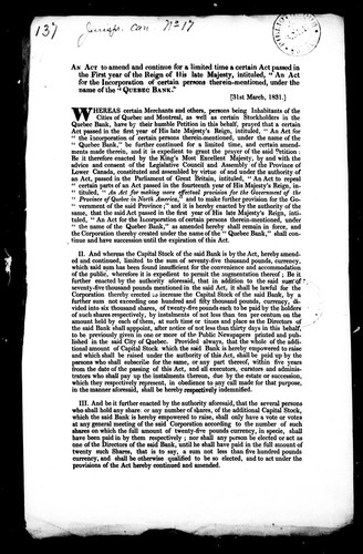 An Act To Amend And Continue For A Limited Time A Certain Act Passed In The First Year Of The Reign Of His Late Majesty