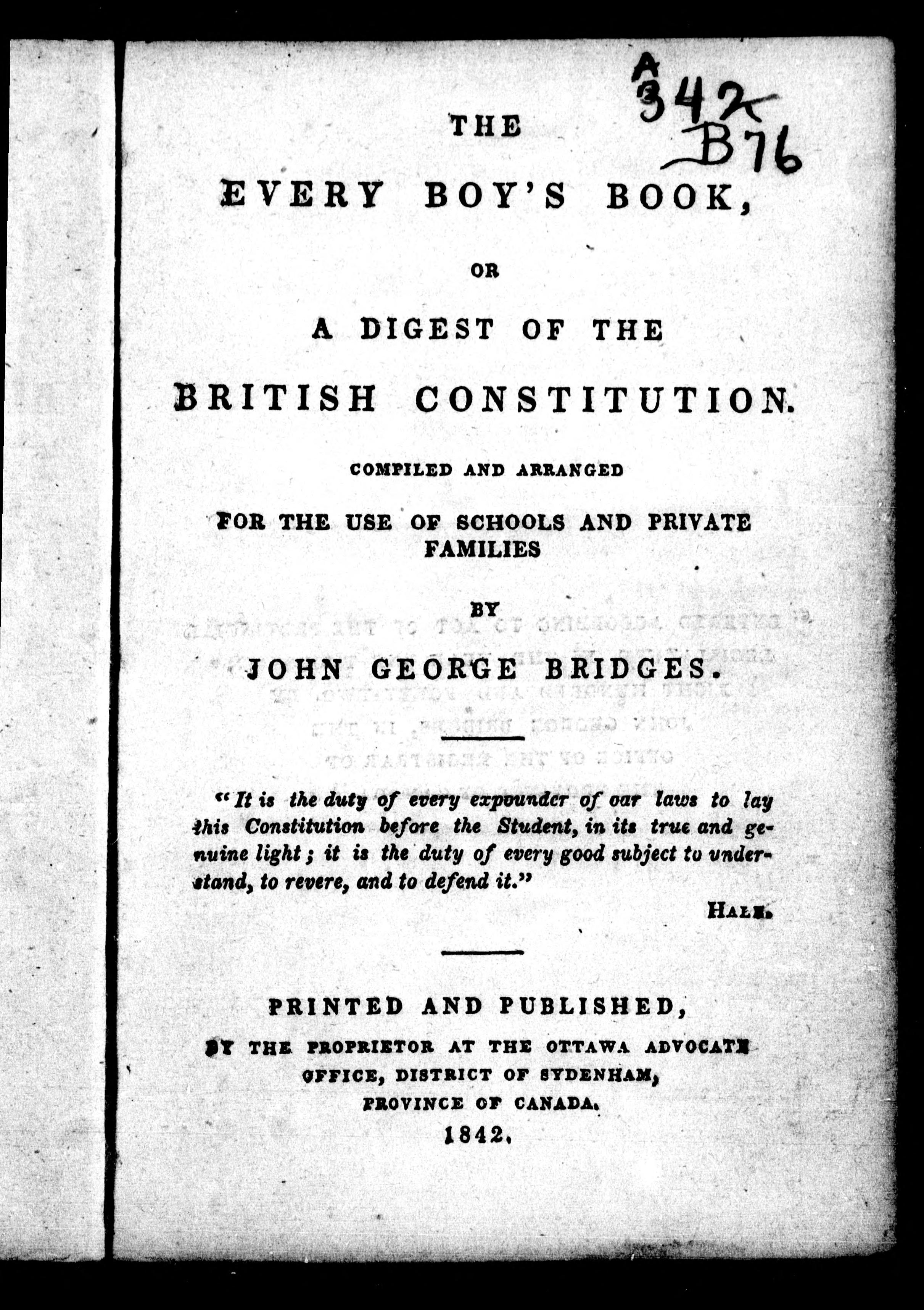 The Every Boy'S Book, Or, A Digest Of The British Constitution