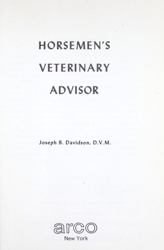 Horsemen's Veterinary Advisor