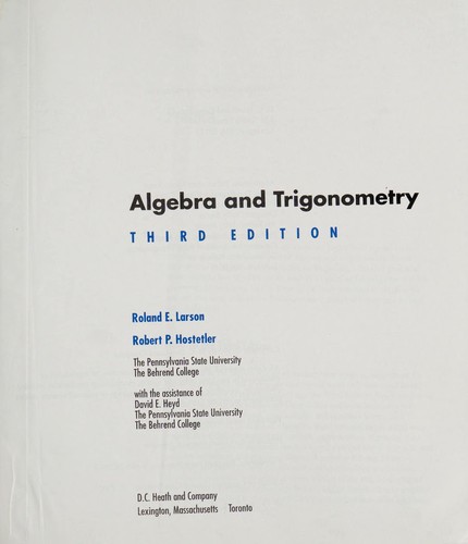 Algebra and Trigonometry