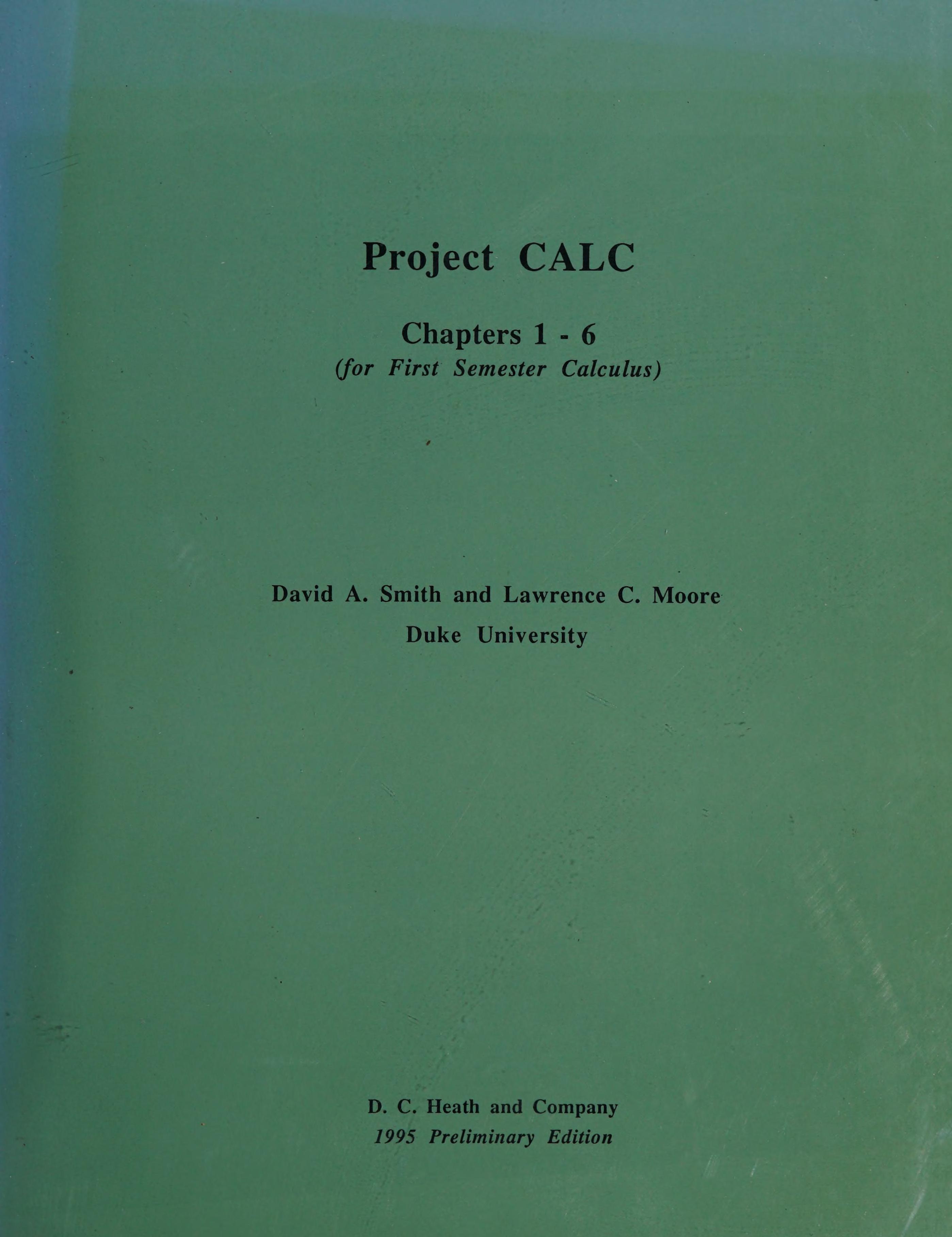 Project Calc: Chapters 1-6