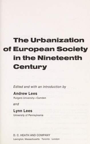 The Urbanization of European Society in the Nineteenth Century