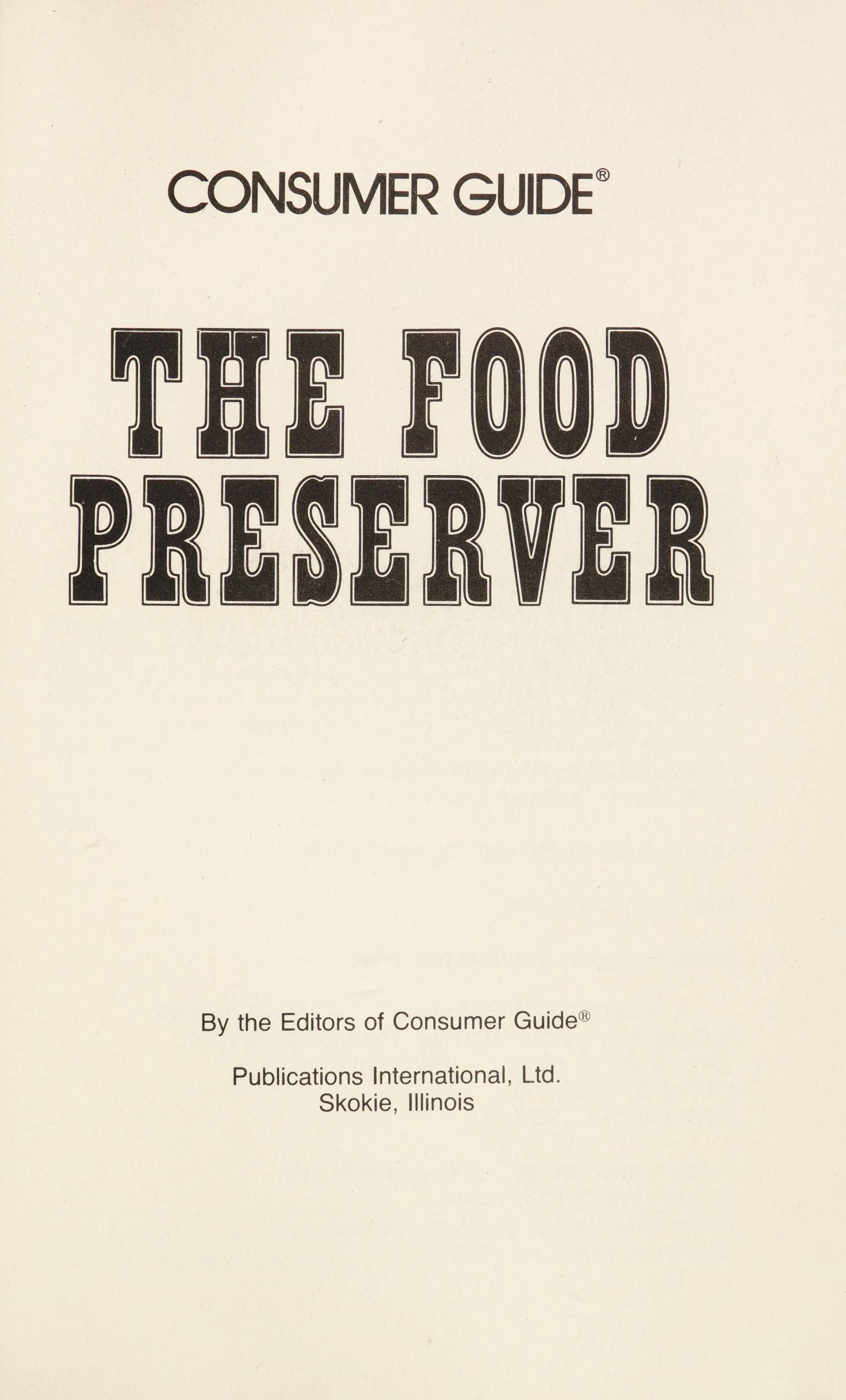 The Food Preserver