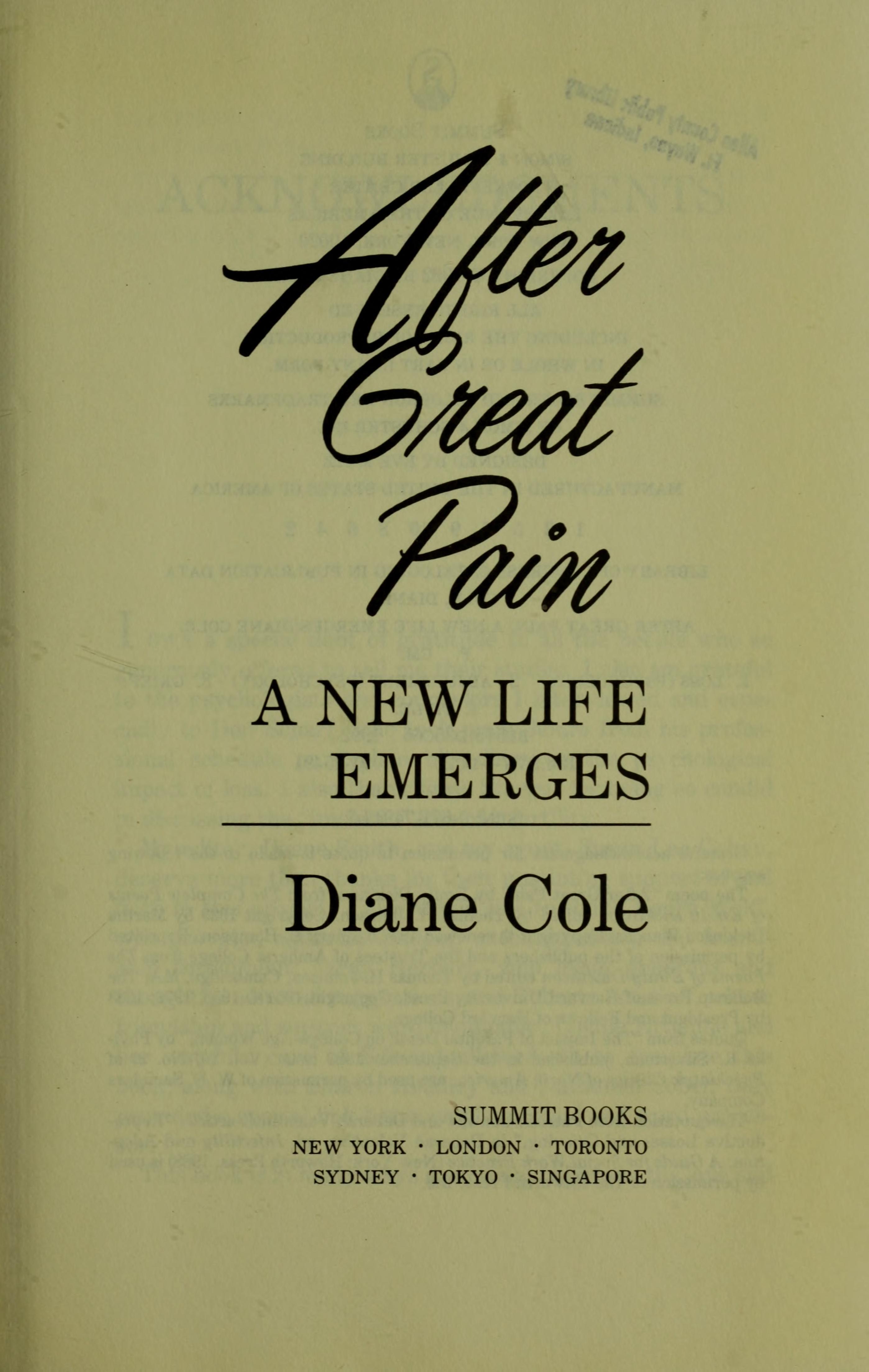 After great pain