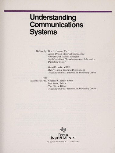 Understanding Communications Systems