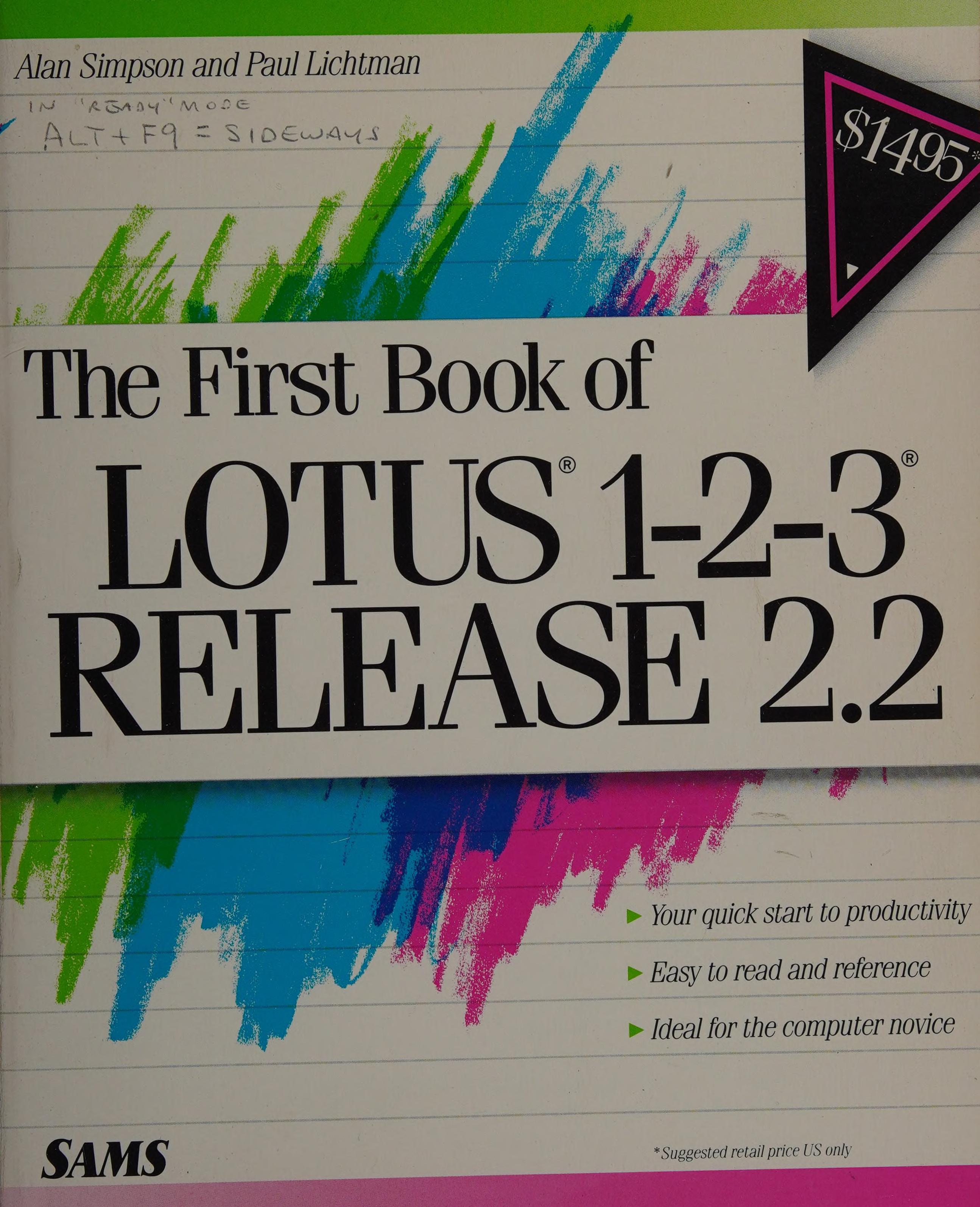 The First Book of Lotus 1-2-3, Release 2.2